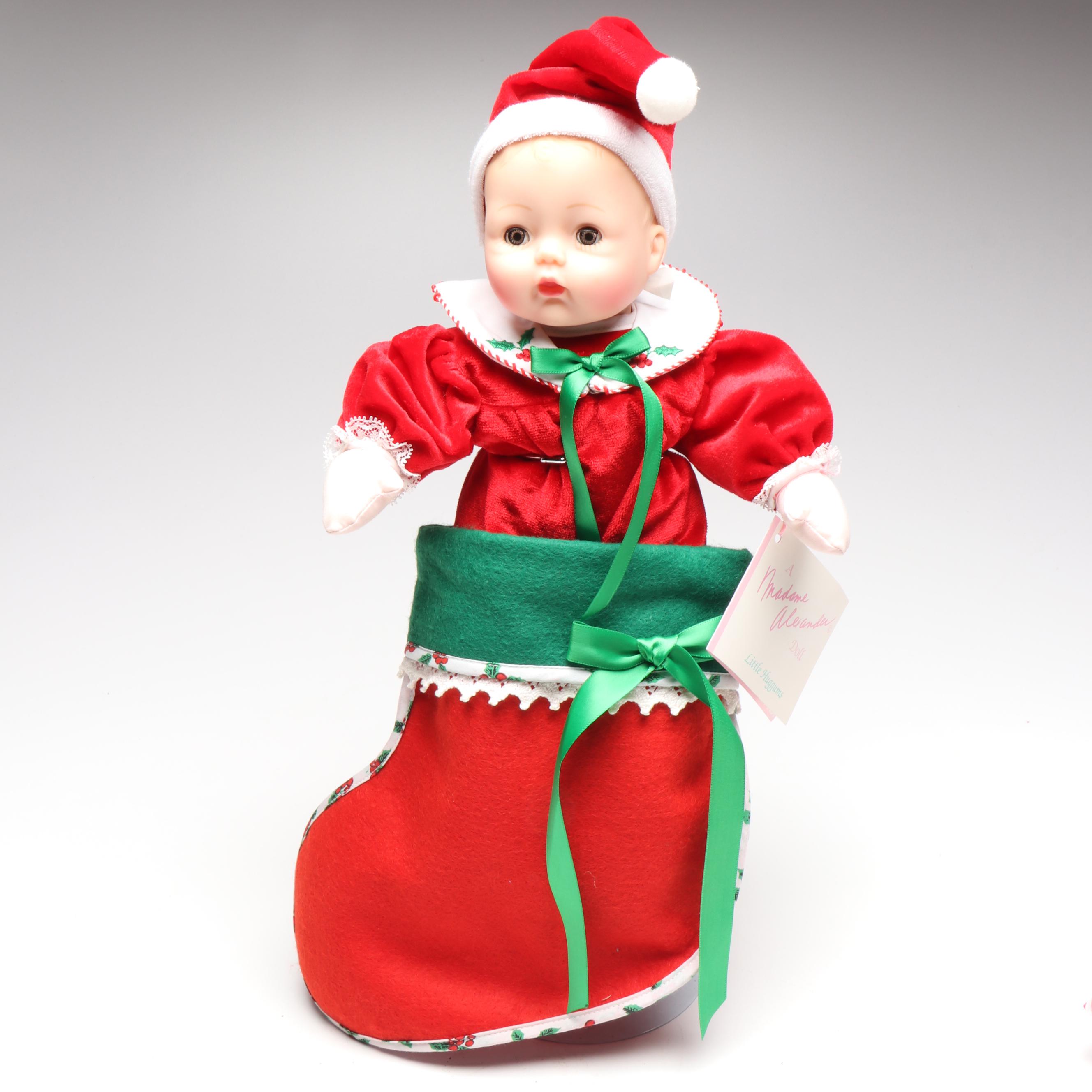 Madame Alexander "Little Huggums" with Other Christmas Dolls and Accessories