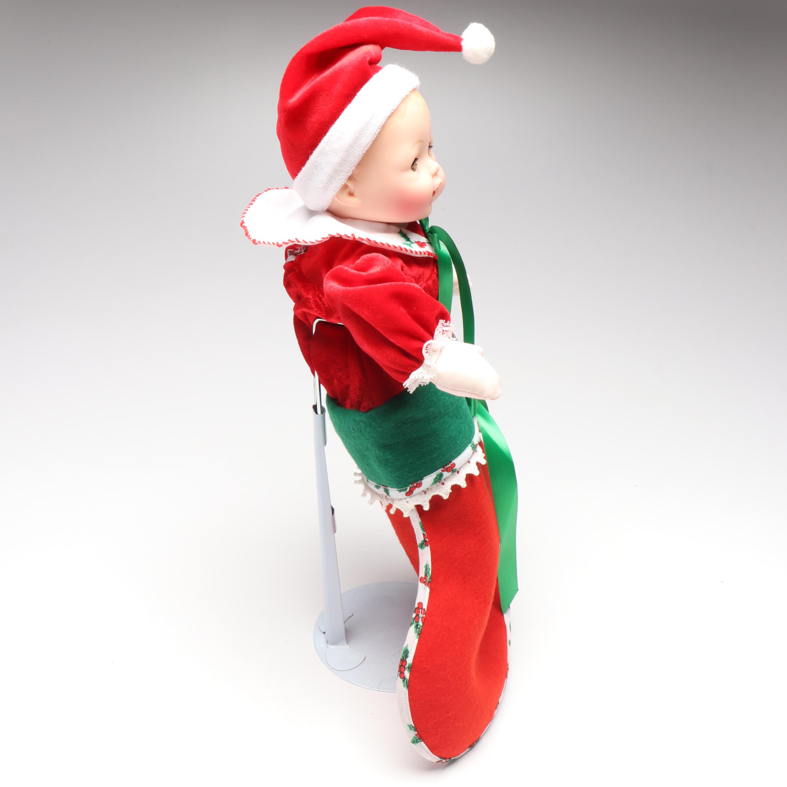 Madame Alexander "Little Huggums" with Other Christmas Dolls and Accessories