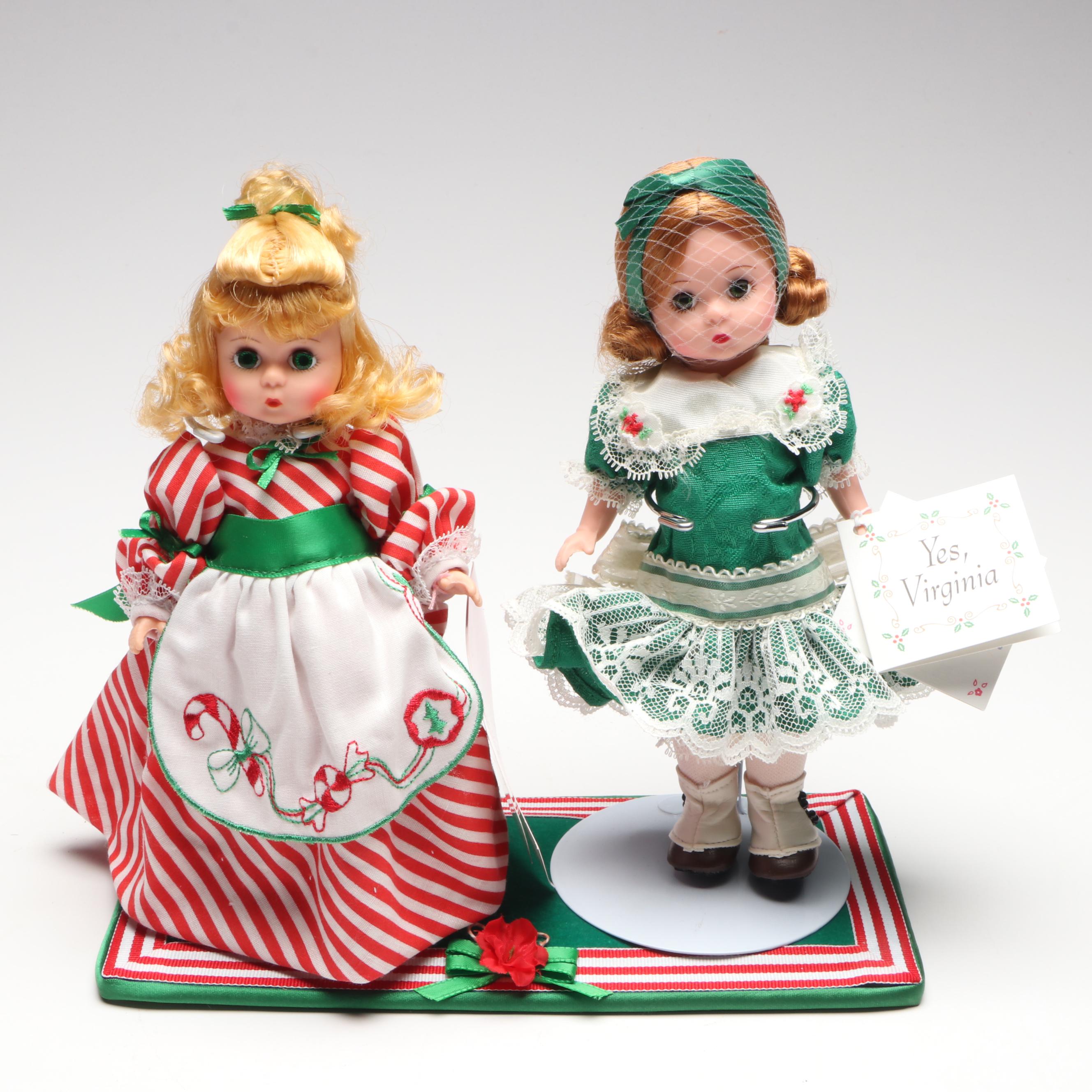 Madame Alexander "Little Huggums" with Other Christmas Dolls and Accessories