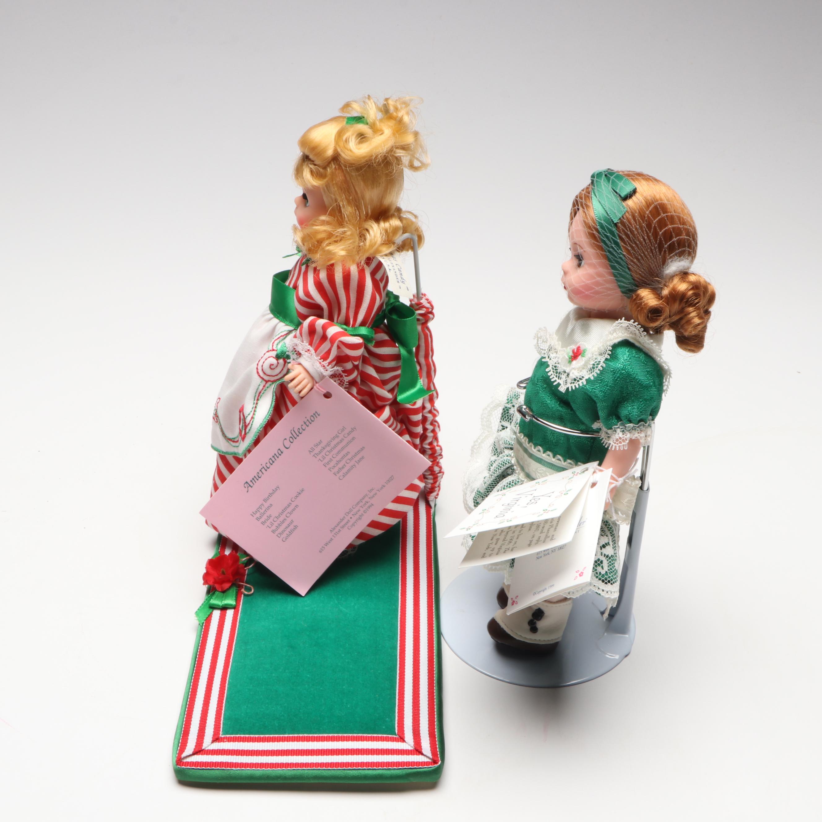 Madame Alexander "Little Huggums" with Other Christmas Dolls and Accessories