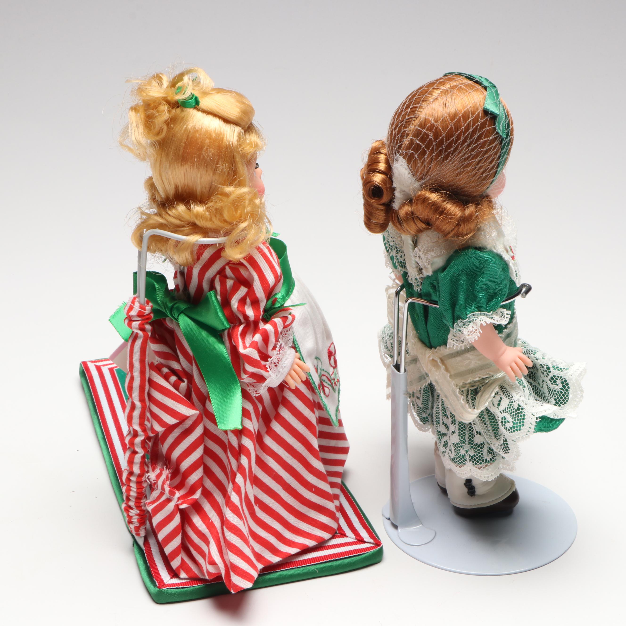 Madame Alexander "Little Huggums" with Other Christmas Dolls and Accessories