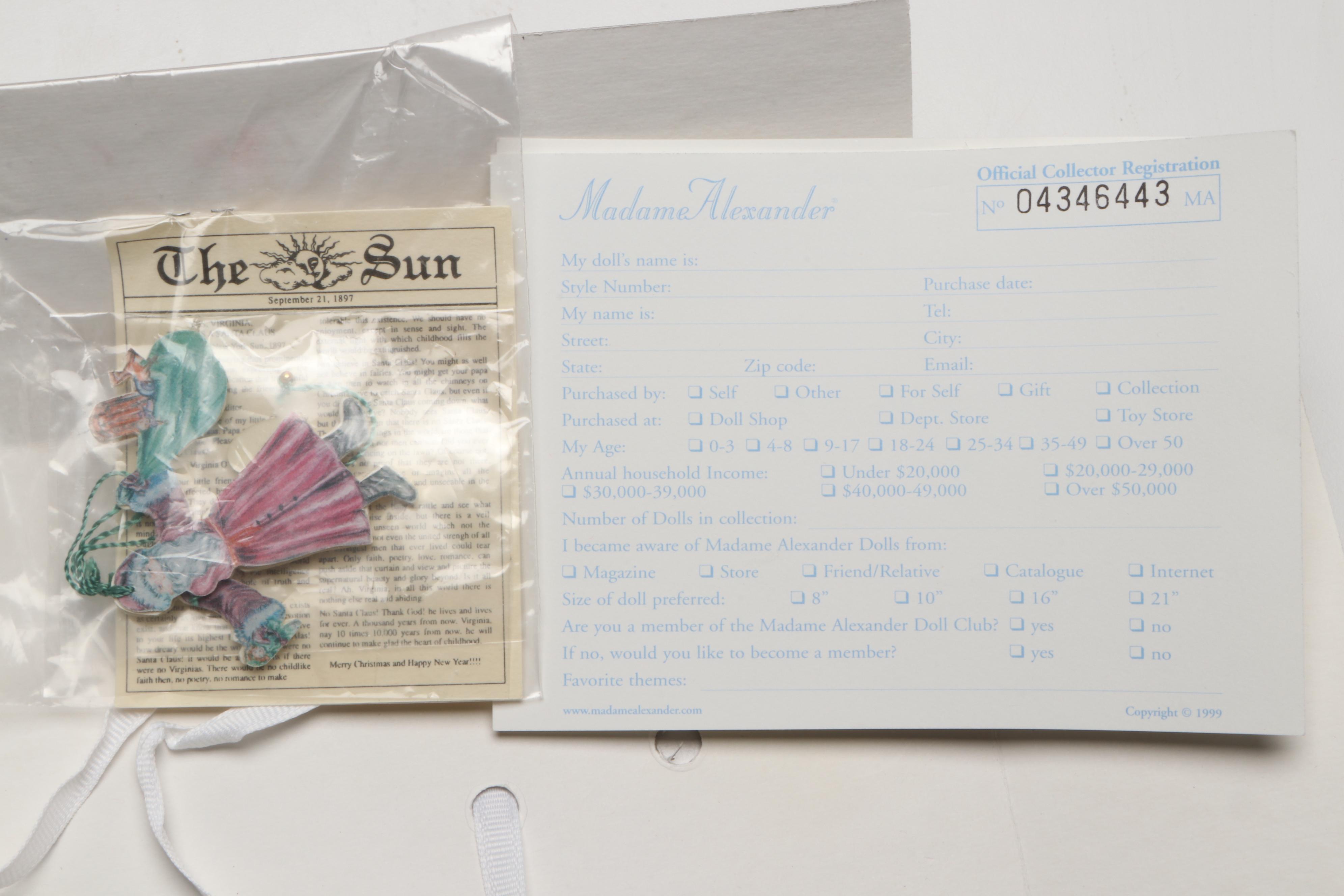 Madame Alexander "Little Huggums" with Other Christmas Dolls and Accessories