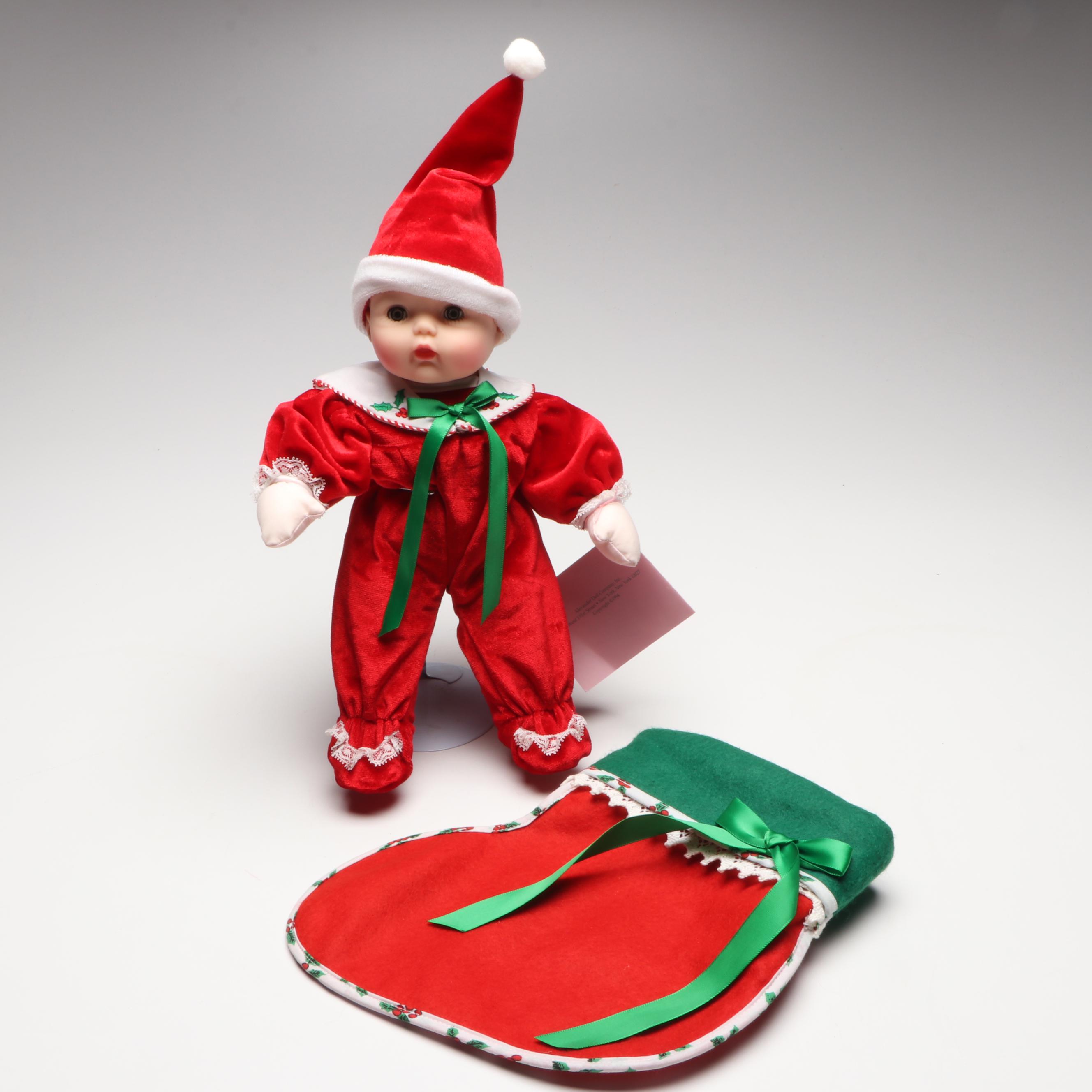 Madame Alexander "Little Huggums" with Other Christmas Dolls and Accessories