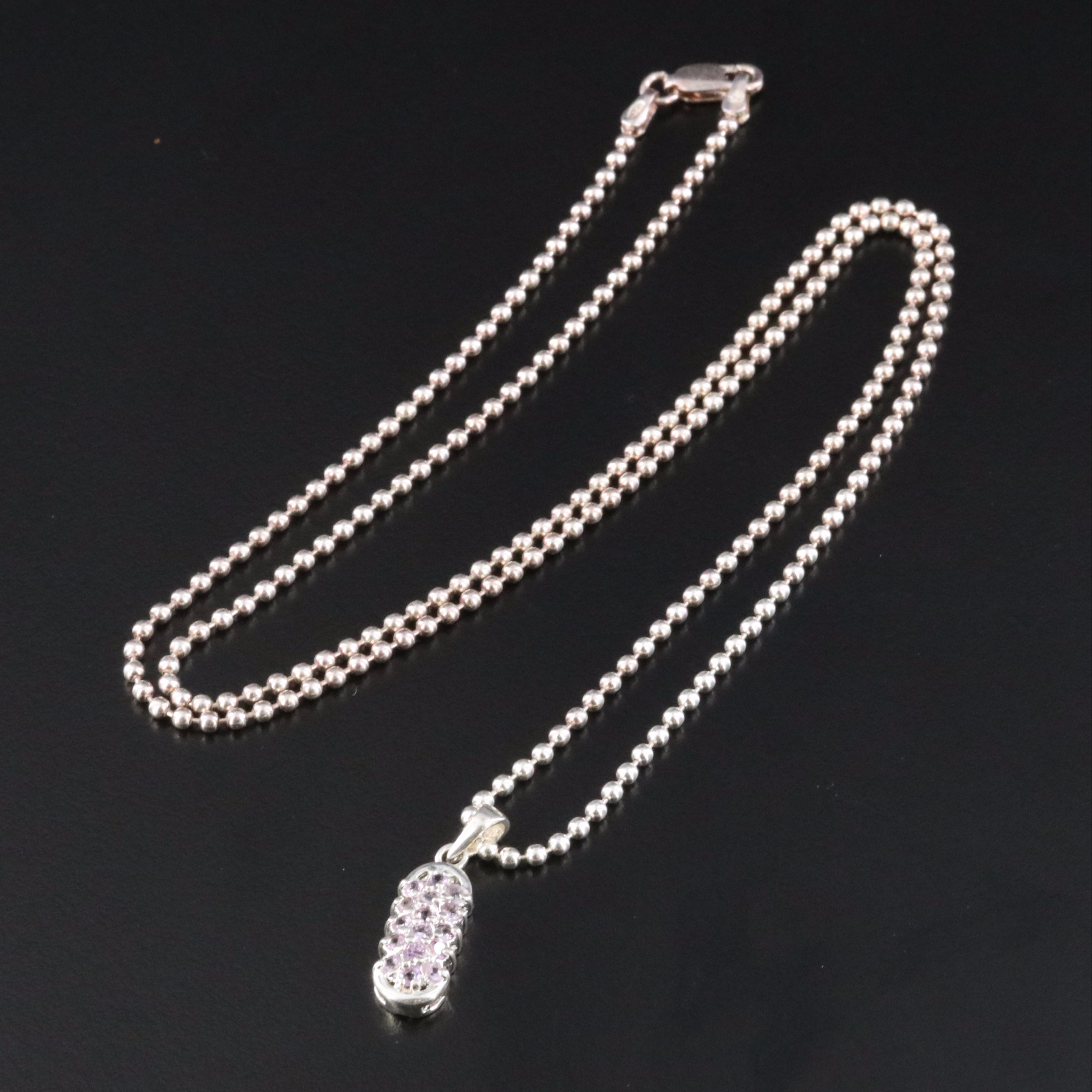 Sterling Amethyst Pendant Necklace