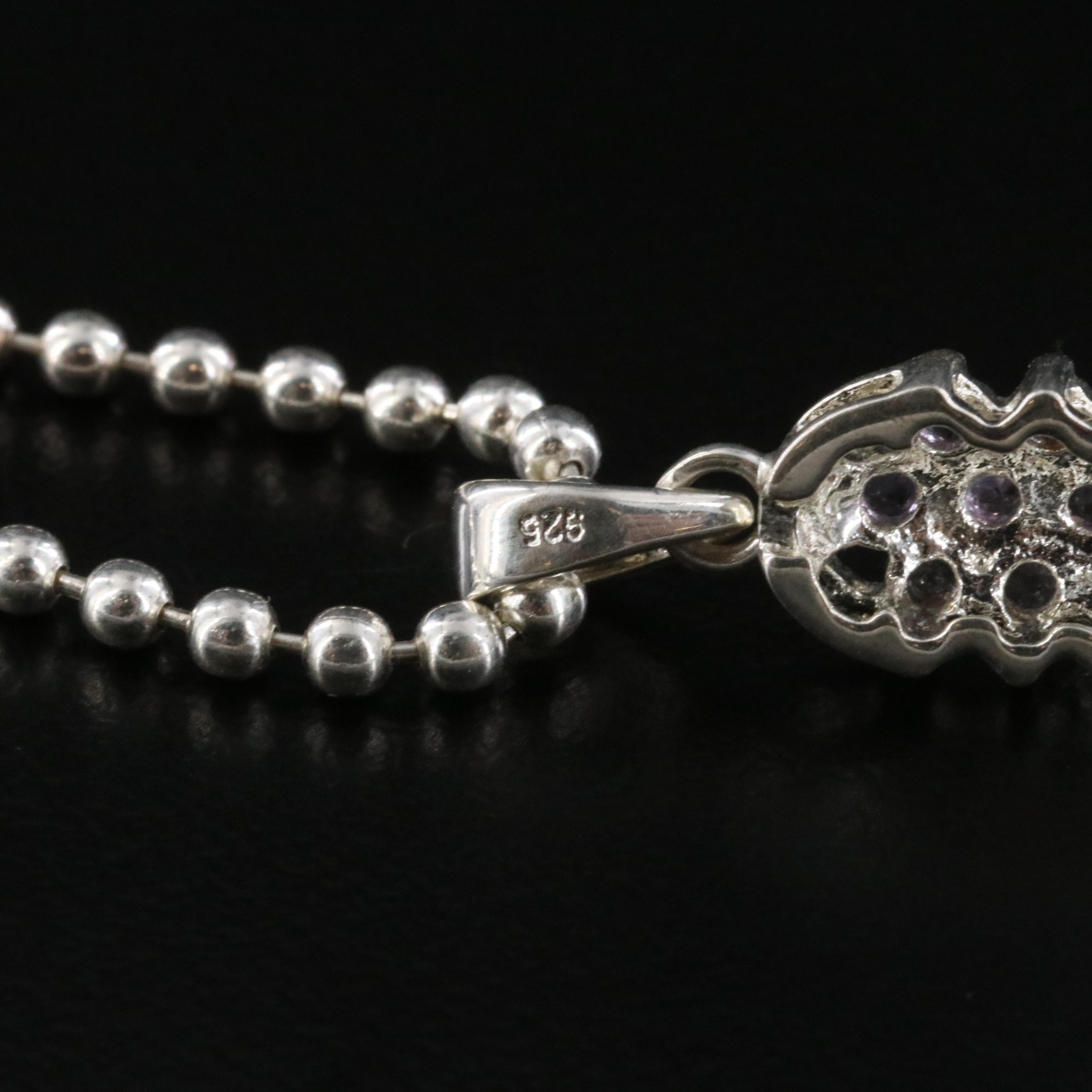 Sterling Amethyst Pendant Necklace