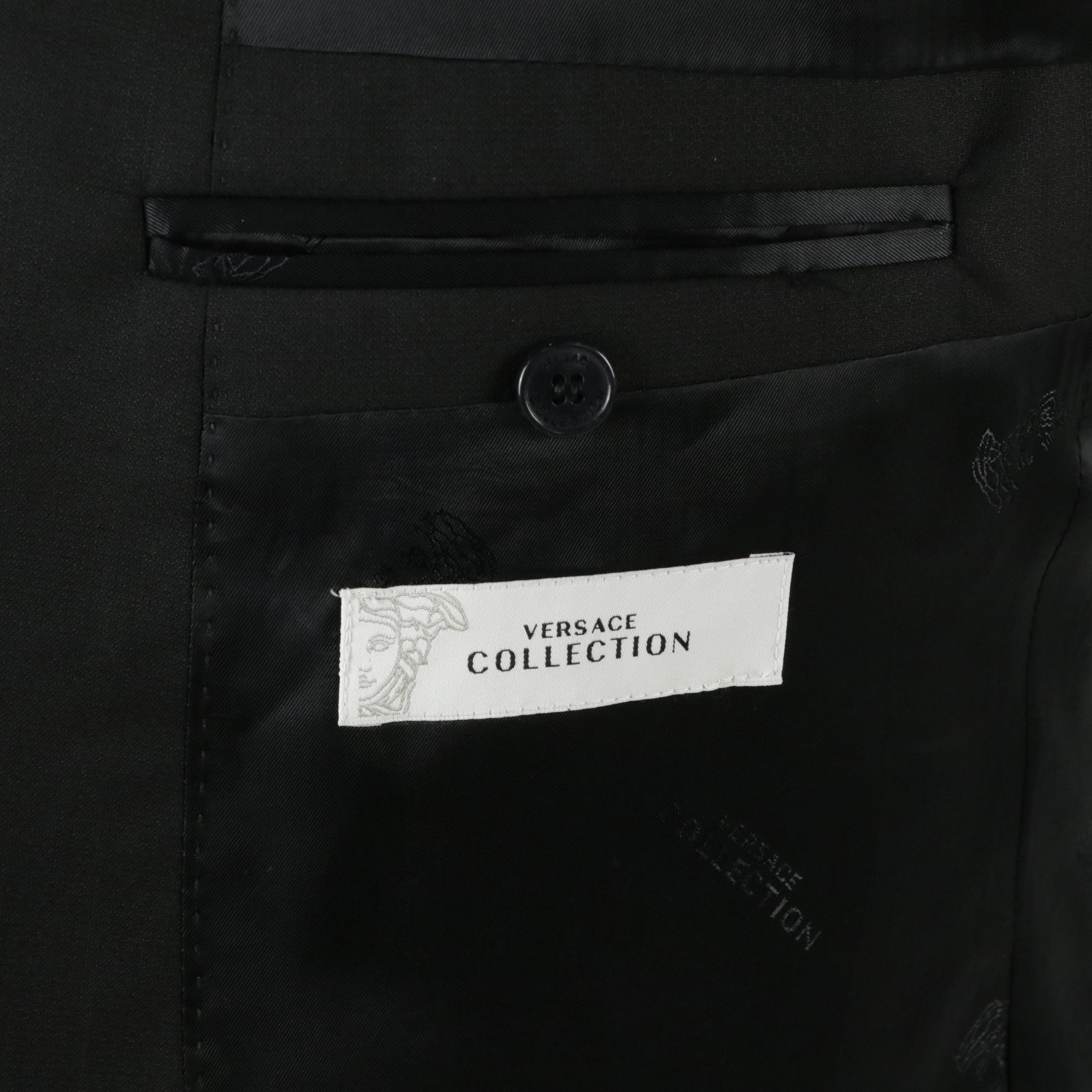 Men's Versace Collection Black Wool Blend Blazer, With Tag