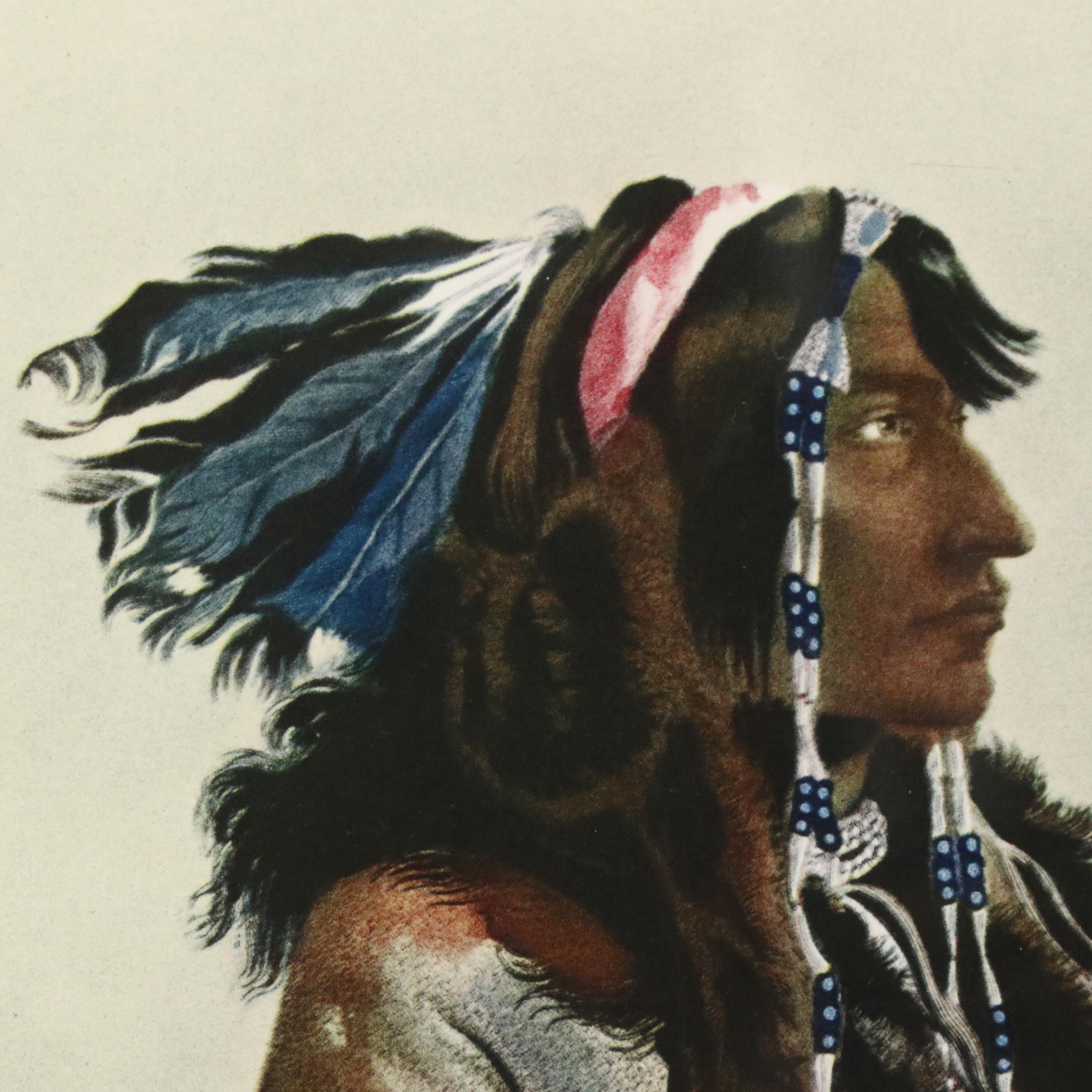 After Karl Bodmer Lithograph "Mandan Indians"