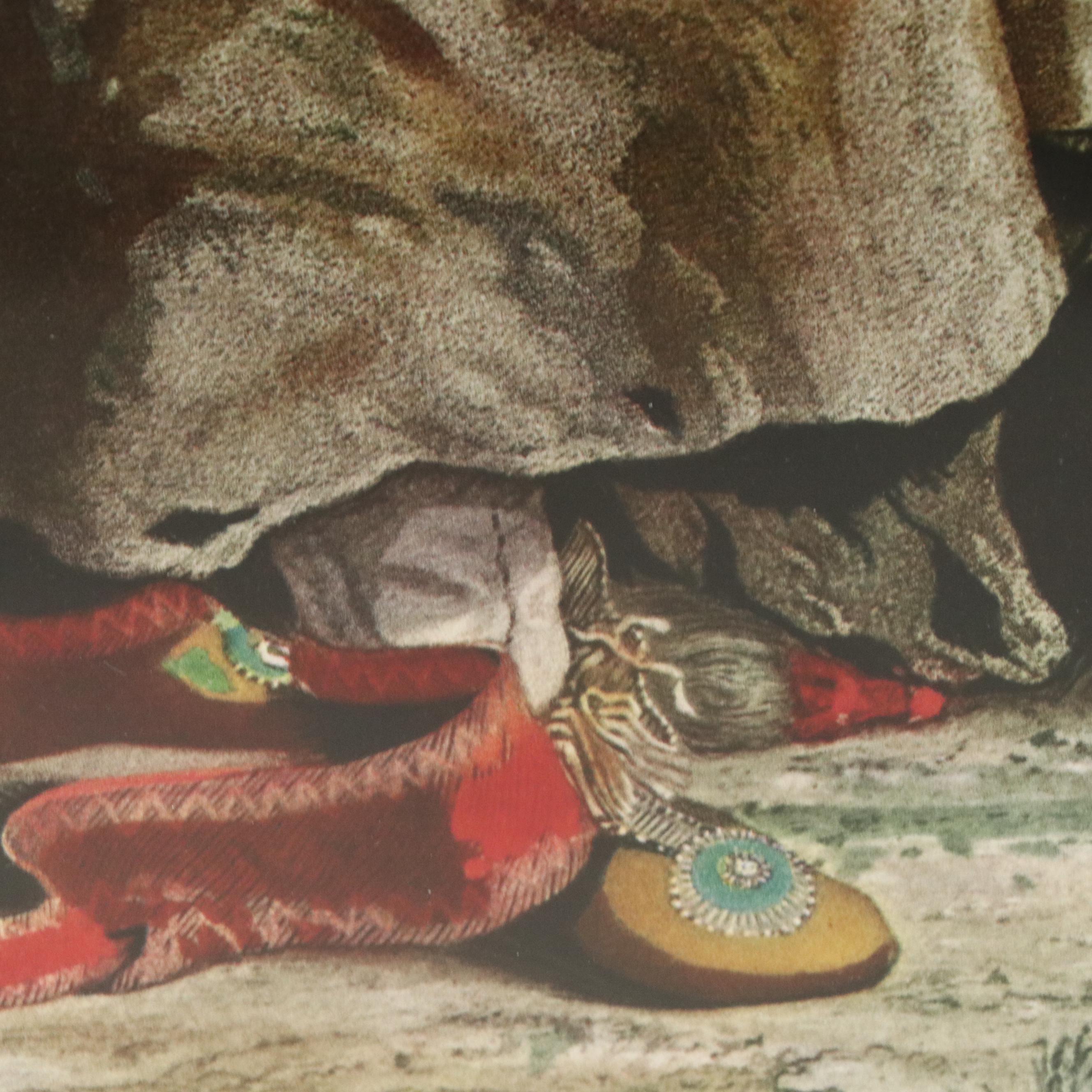 After Karl Bodmer Lithograph "Mandan Indians"