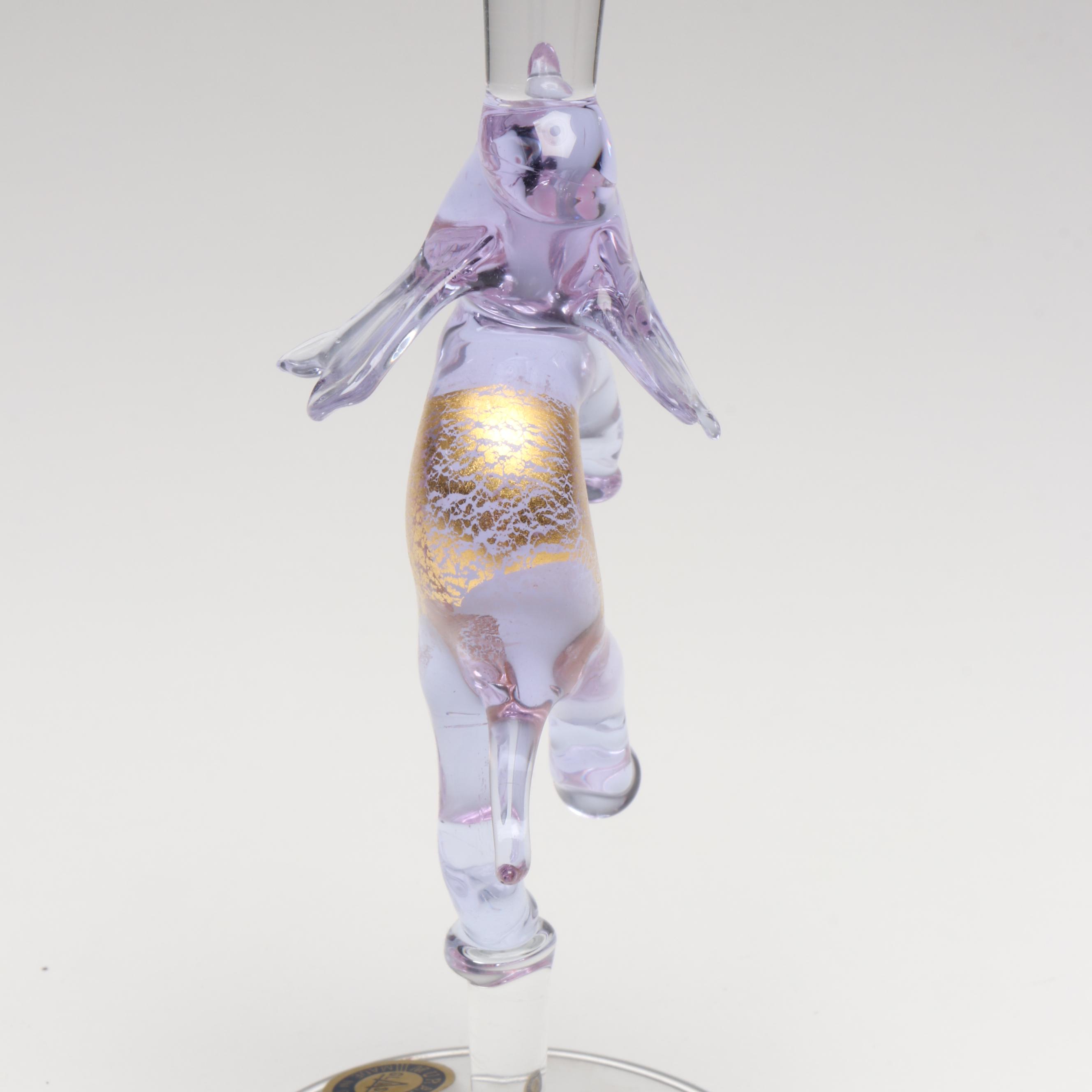 Murano Glass Elephant Stem Martini Glass with Other Tumblers and Cocktail Shaker