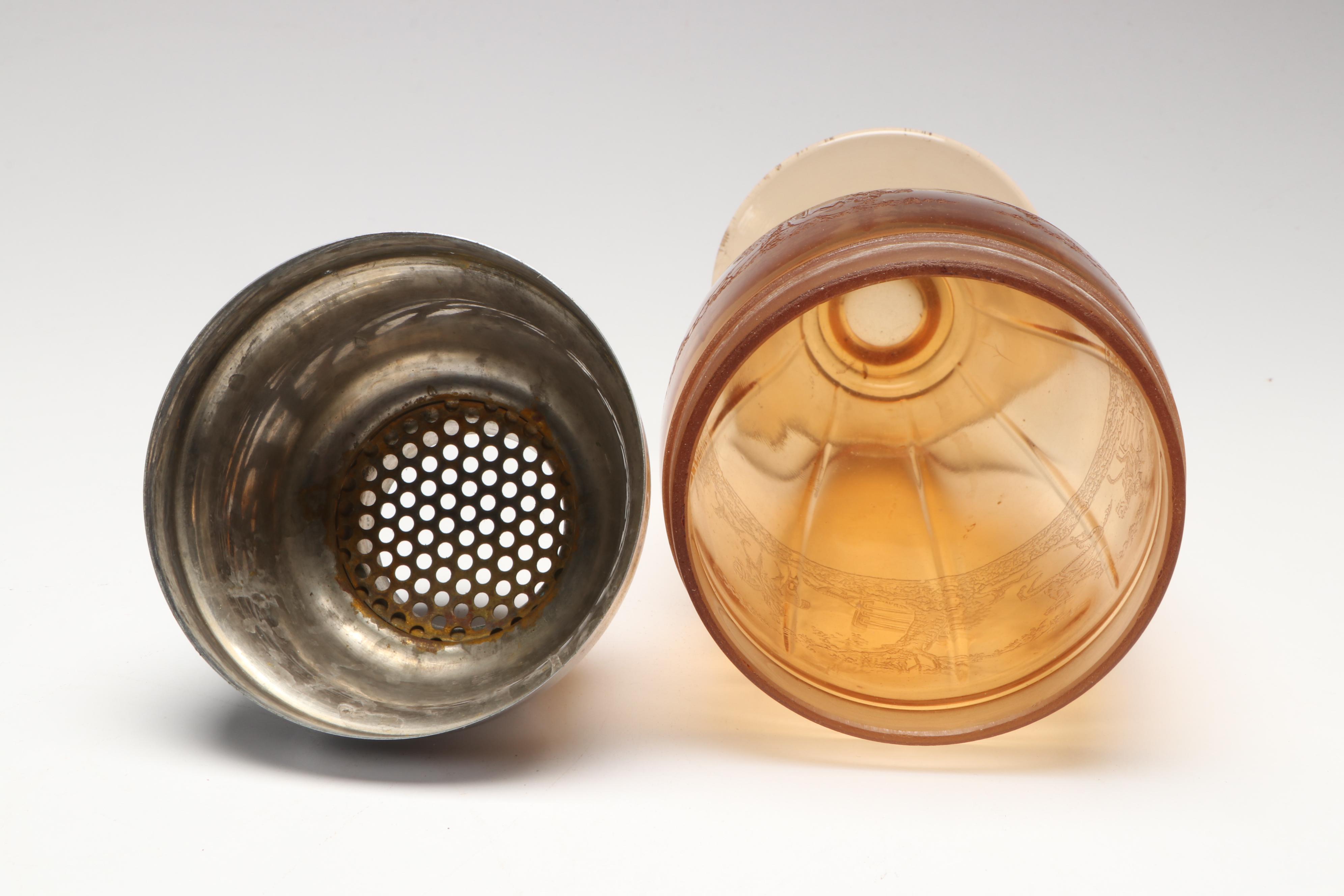 Murano Glass Elephant Stem Martini Glass with Other Tumblers and Cocktail Shaker