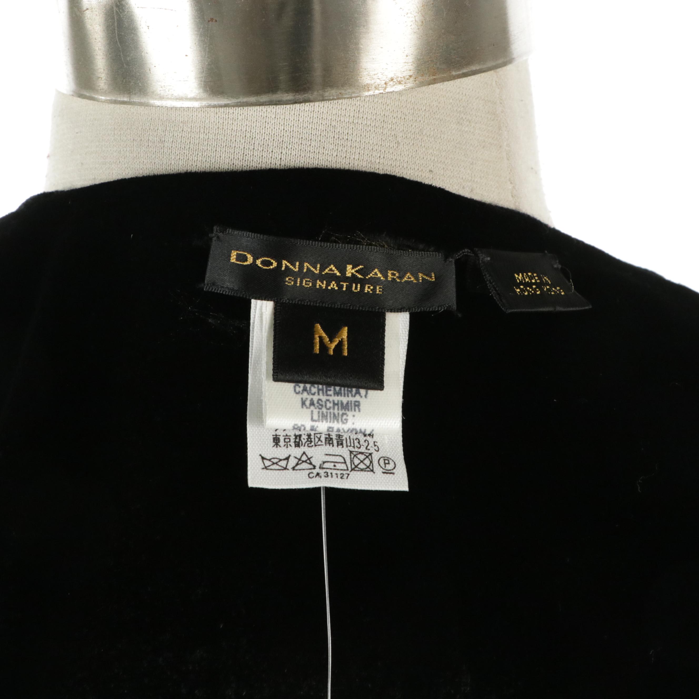 Donna Karan Signature Black Cashmere Sleeveless Top and Cardigan with Red Pants