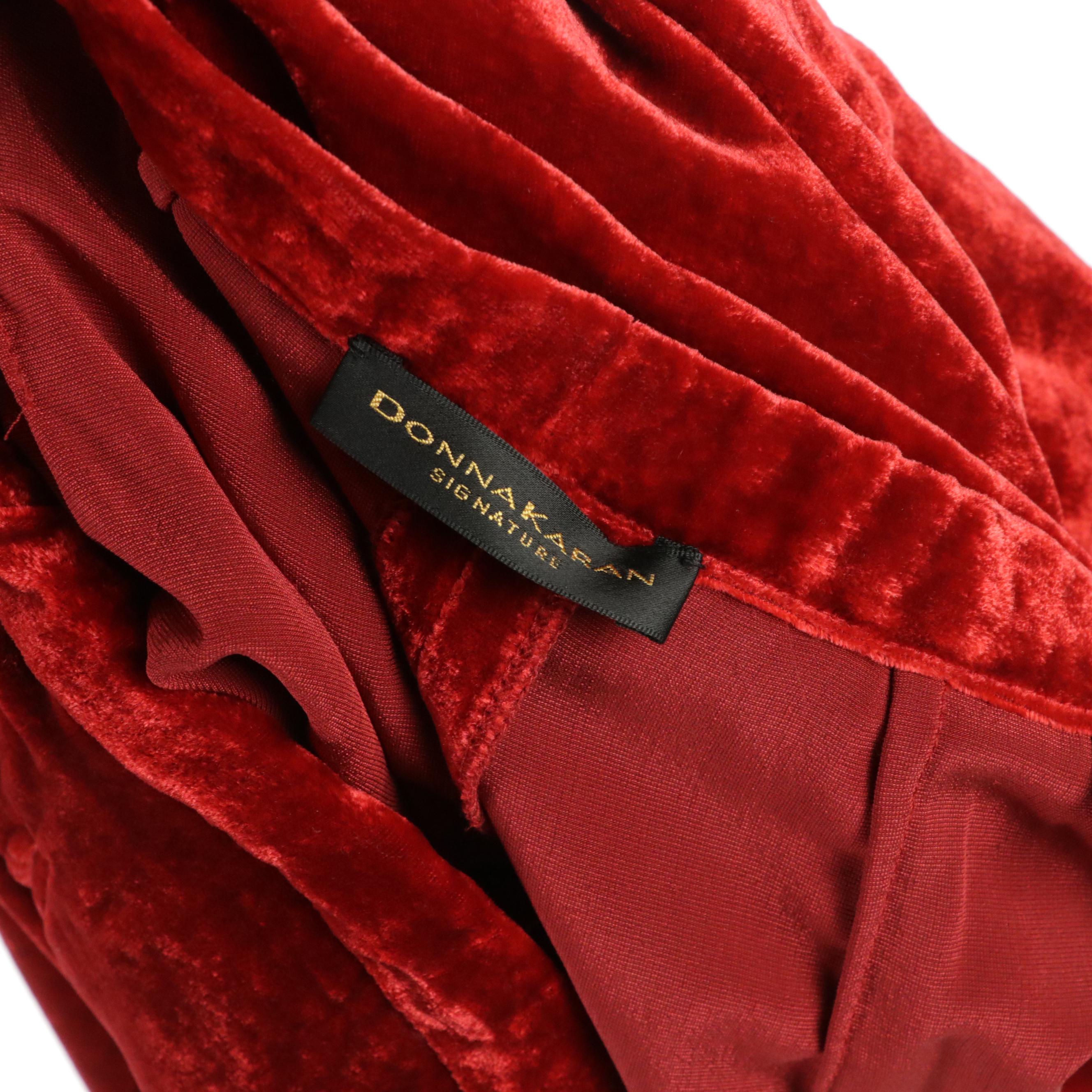 Donna Karan Signature Black Cashmere Sleeveless Top and Cardigan with Red Pants