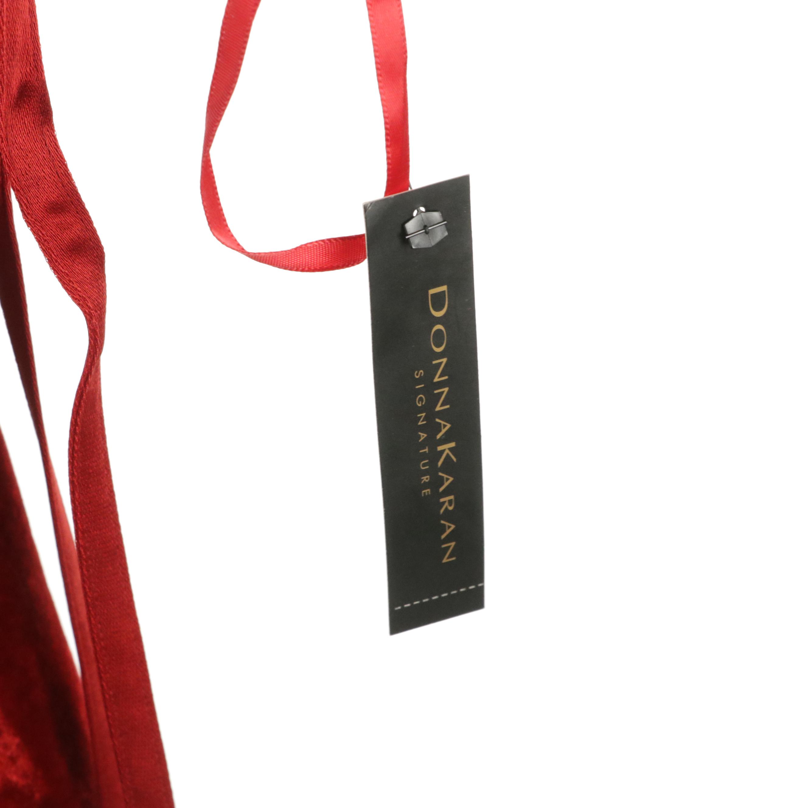 Donna Karan Signature Black Cashmere Sleeveless Top and Cardigan with Red Pants