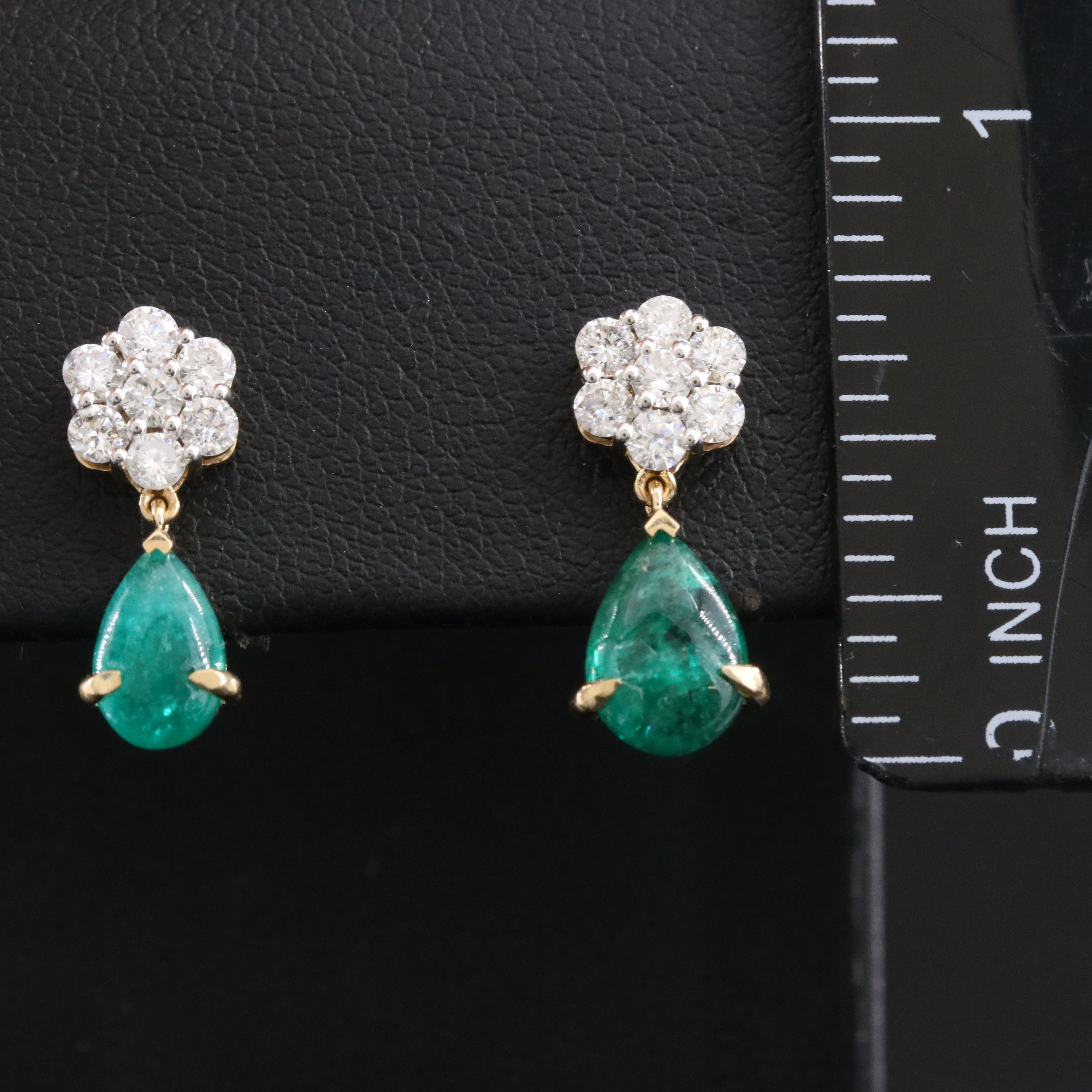 18K 2.02 CTW Emerald and Diamond Earrings