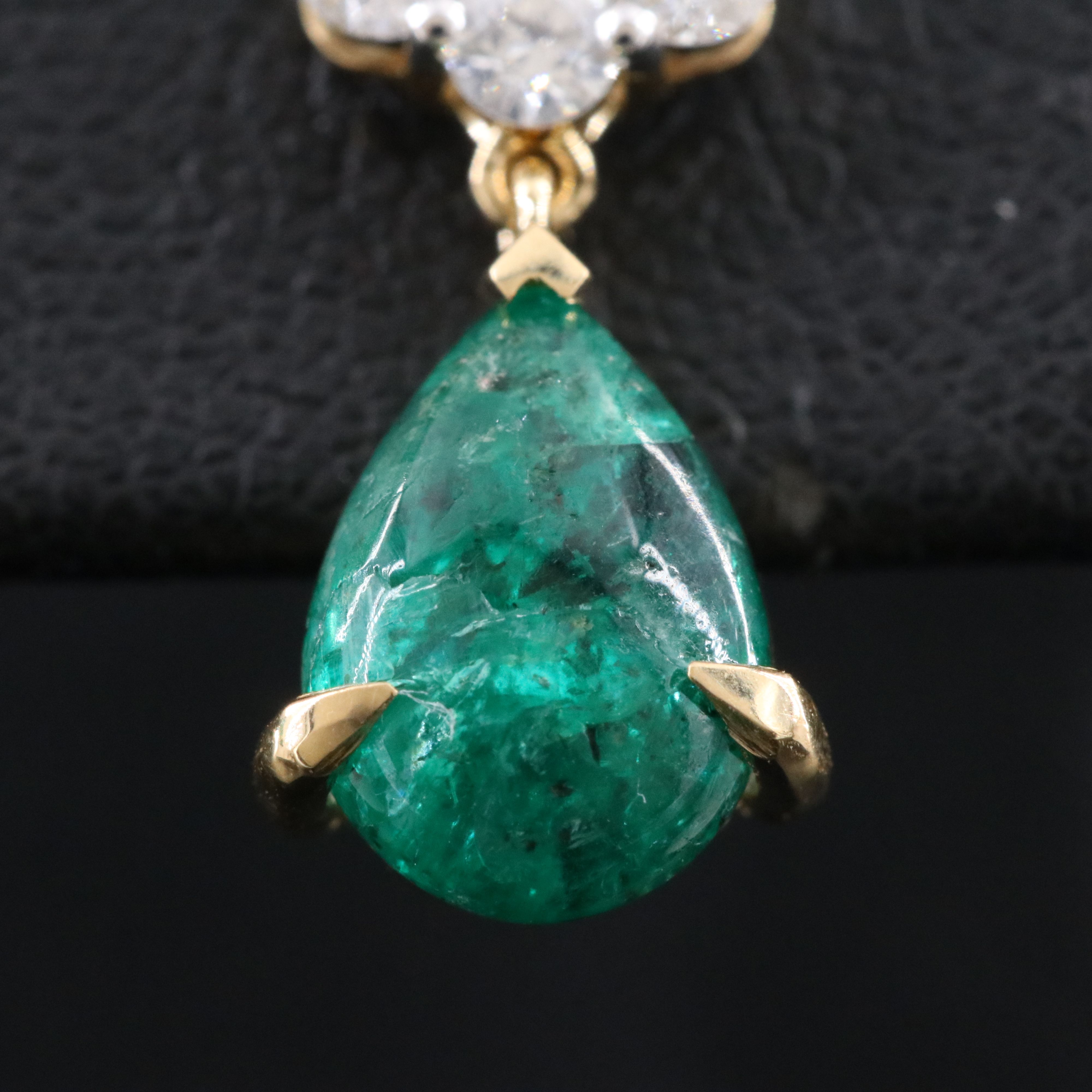 18K 2.02 CTW Emerald and Diamond Earrings