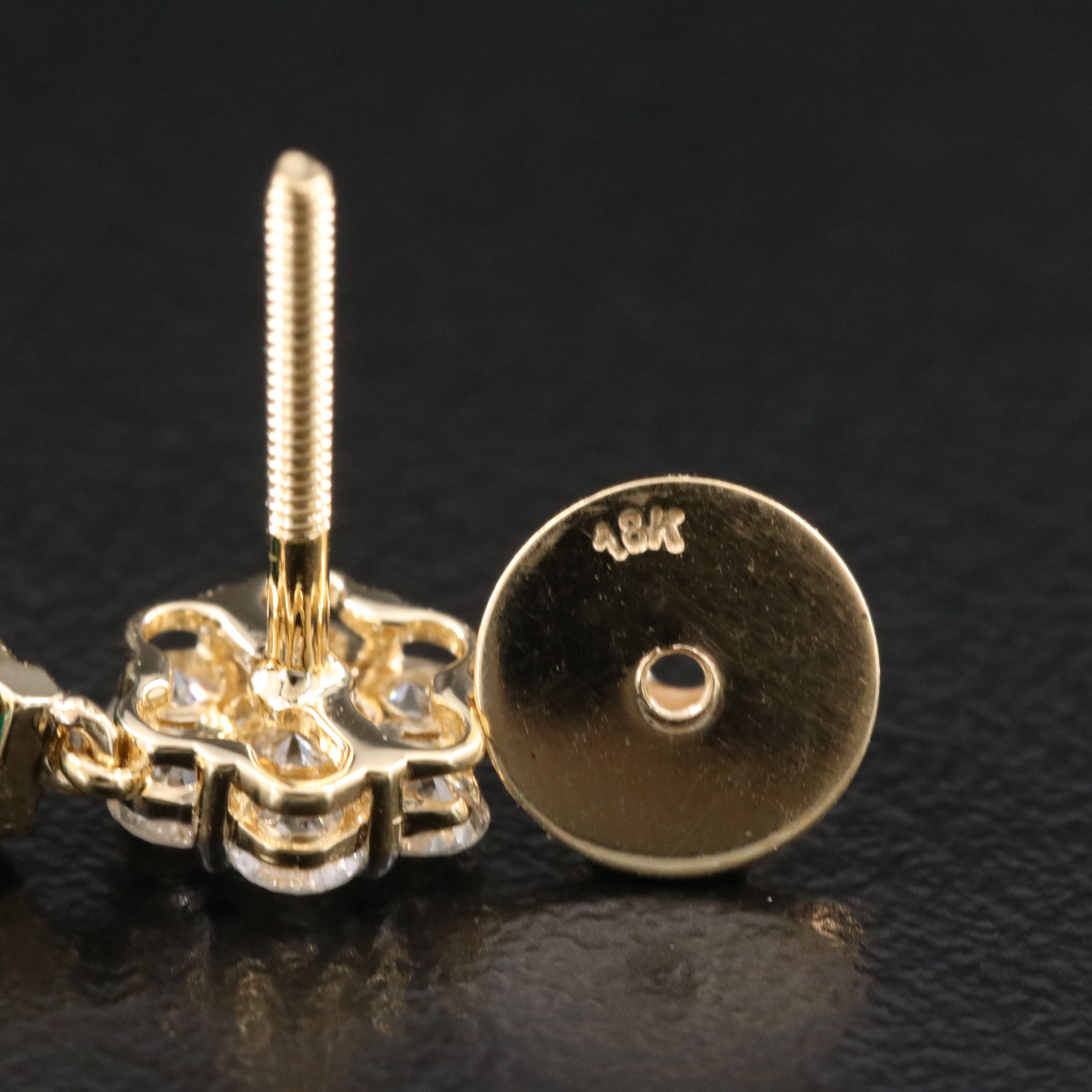 18K 2.02 CTW Emerald and Diamond Earrings