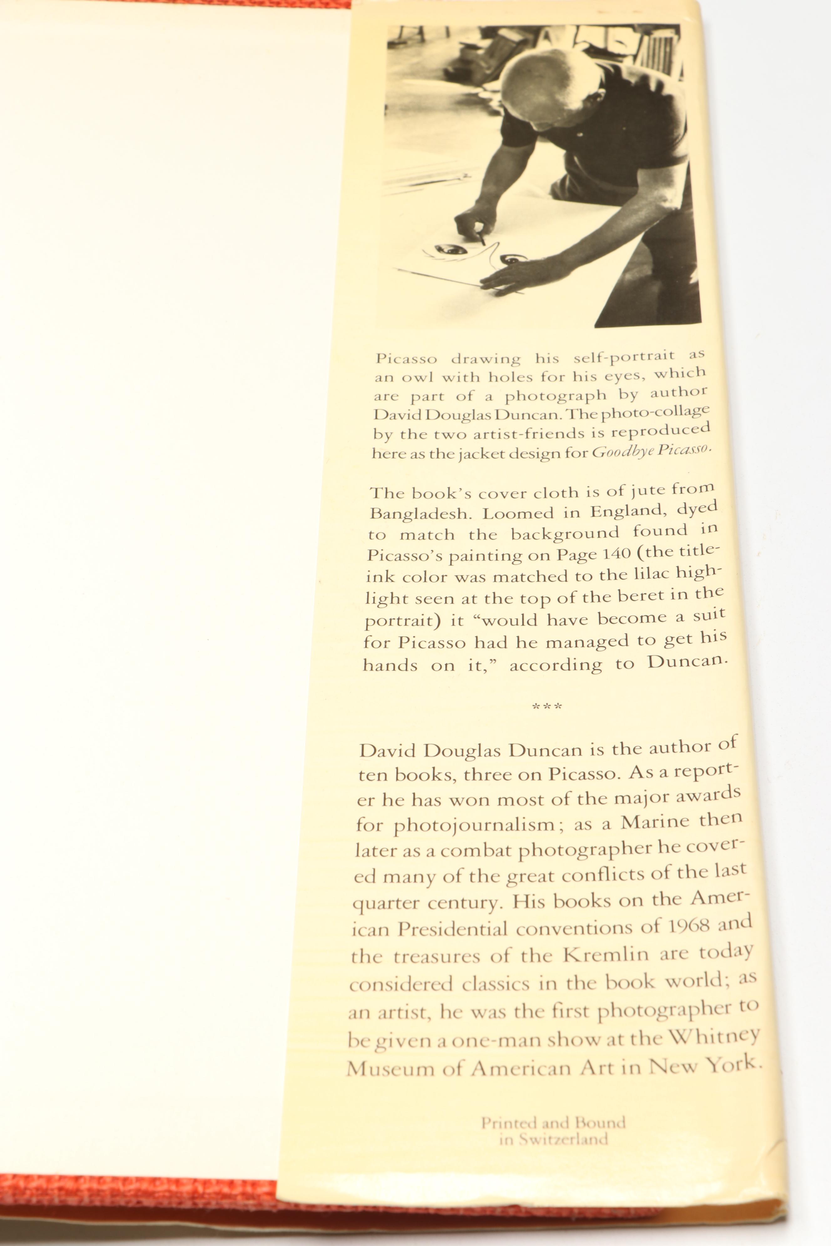 First Edition "Goodbye Picasso" by David Douglas Duncan, 1974