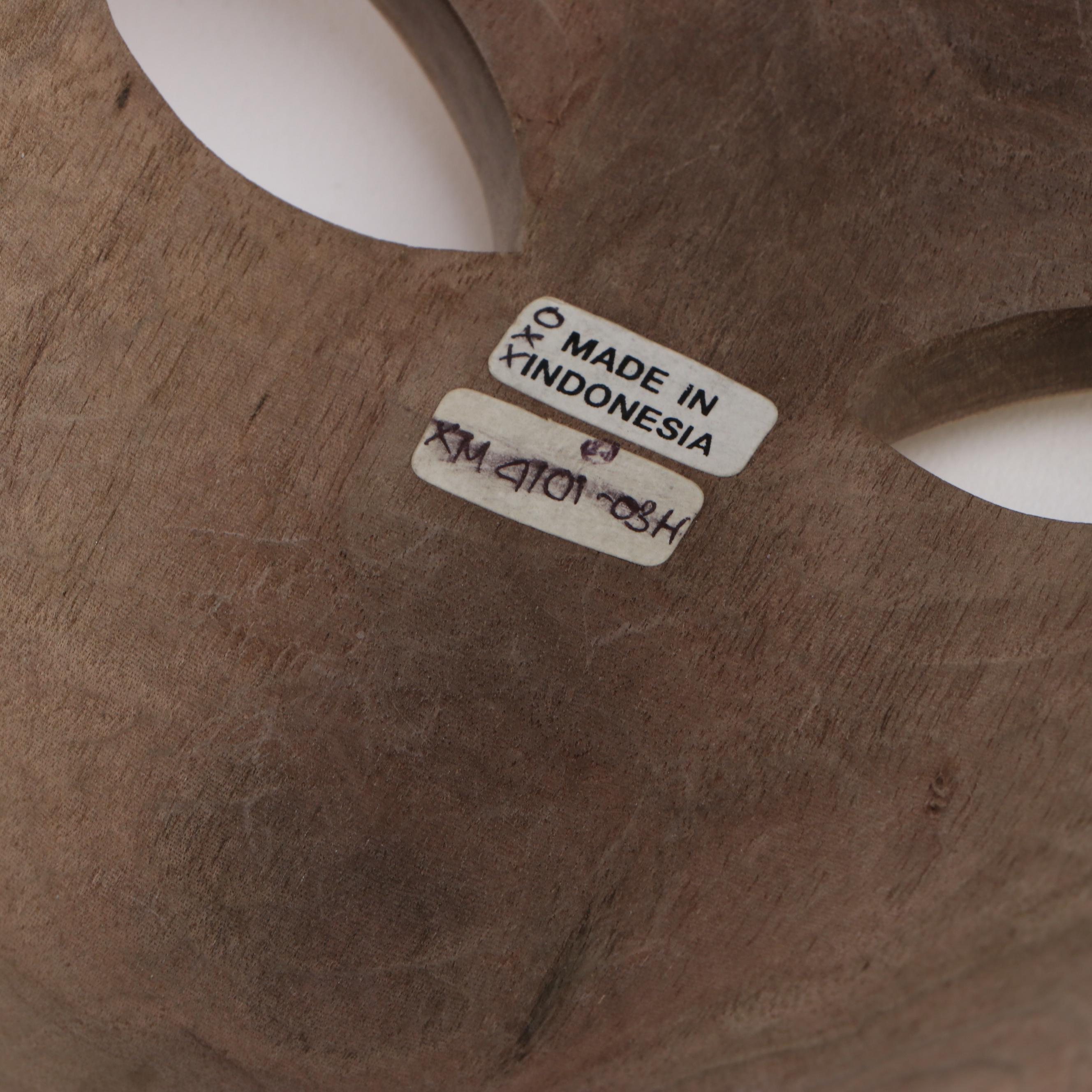 Three Indonesian Hand-Carved Wooden Souvenir Wall Masks