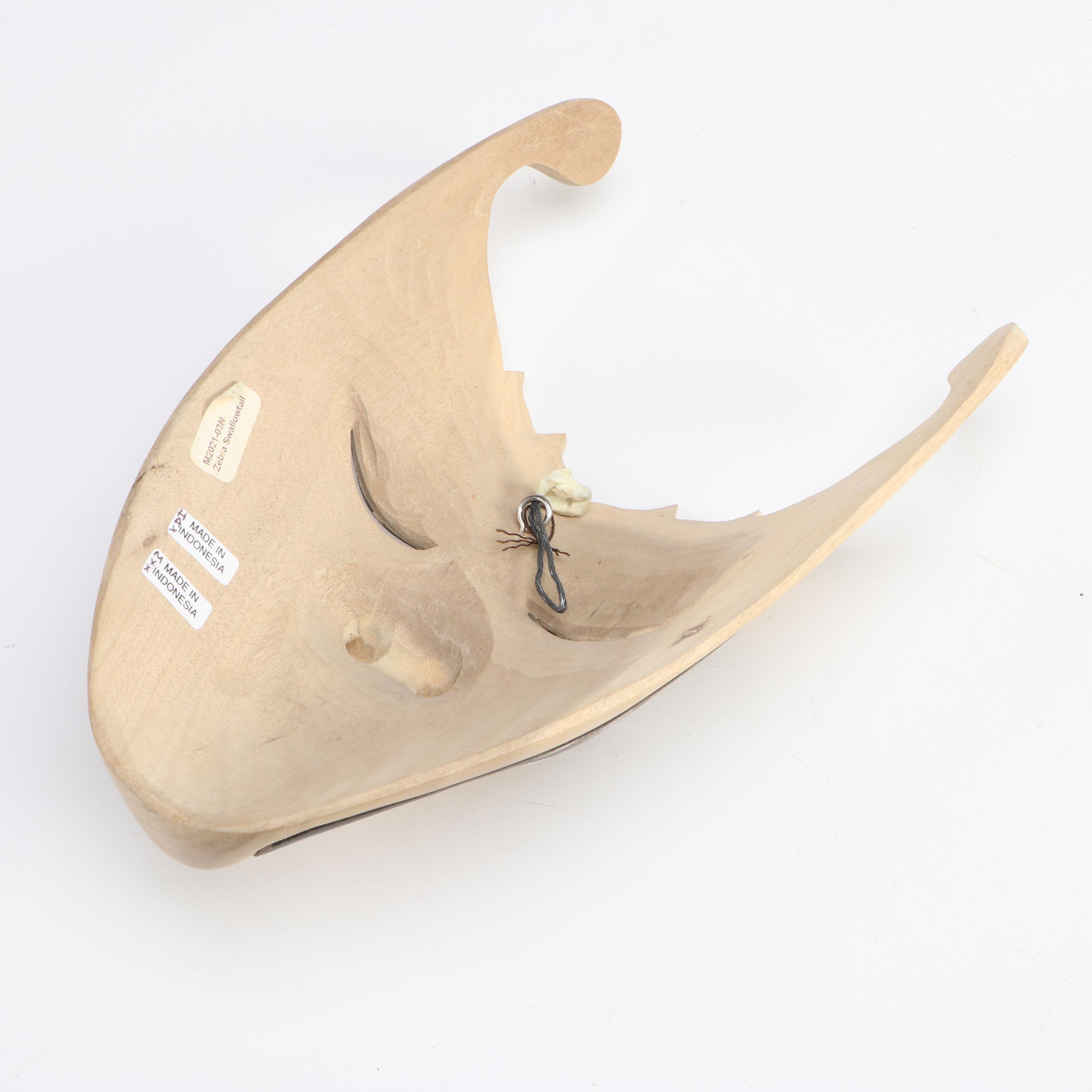 Three Indonesian Hand-Carved Wooden Souvenir Wall Masks