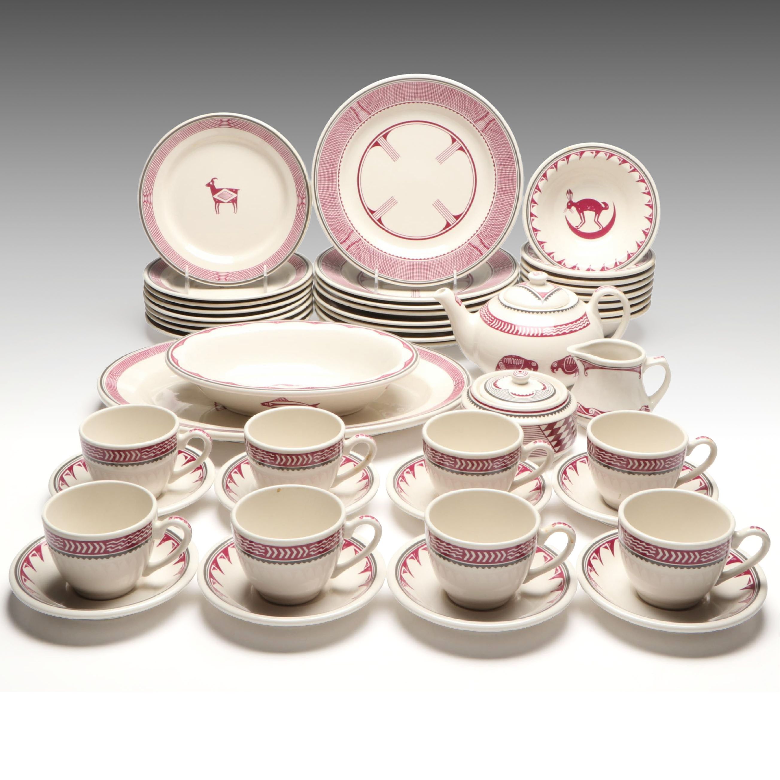 Pipestone Buffalo China Reproduction "Mimbreno" Santa Fe Railroad China