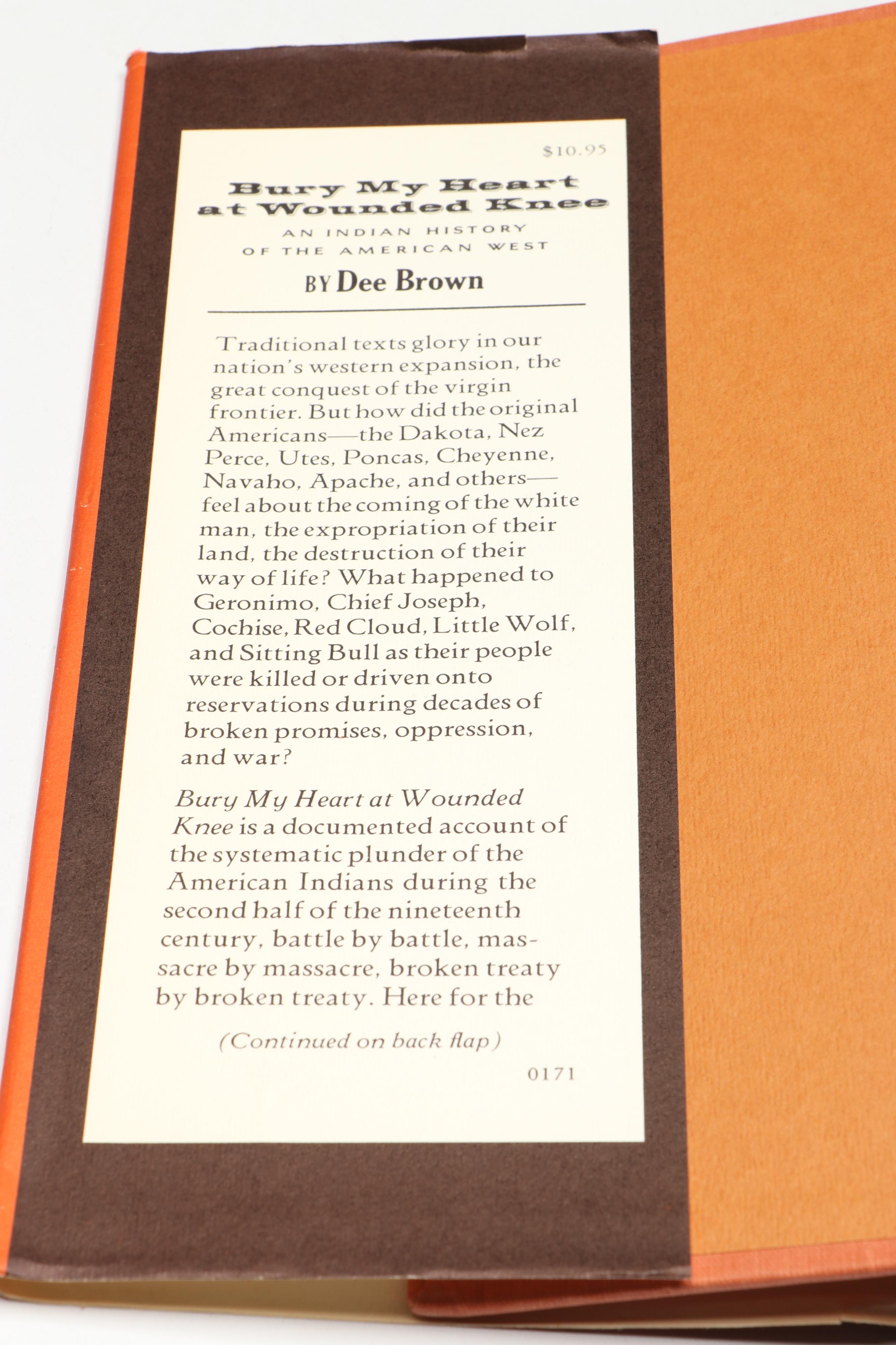 First Edition "Bury My Heart at Wounded Knee" by Dee Brown, 1970
