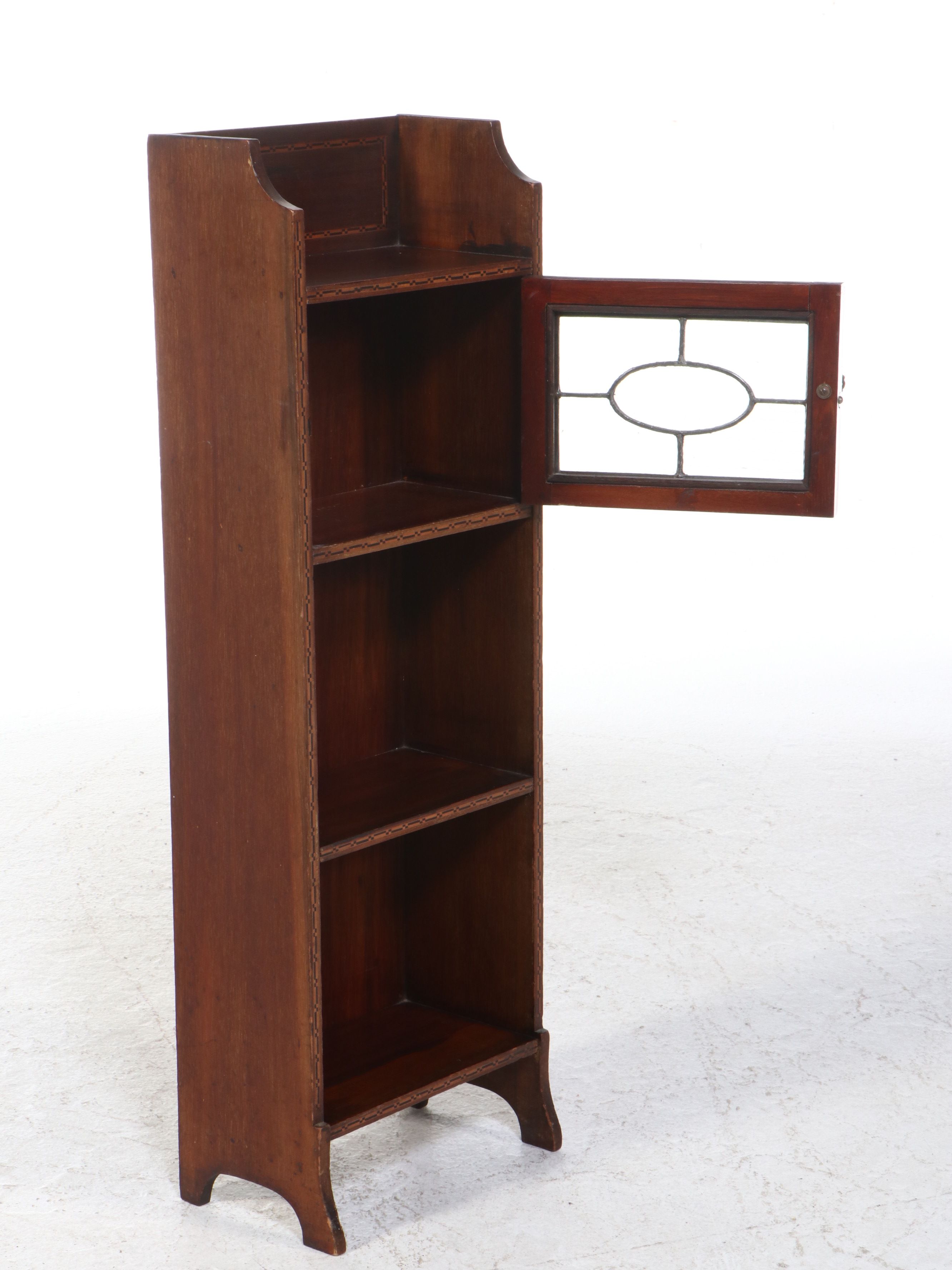 Edwardian Banded Mahogany Bookcase, Early 20th Century