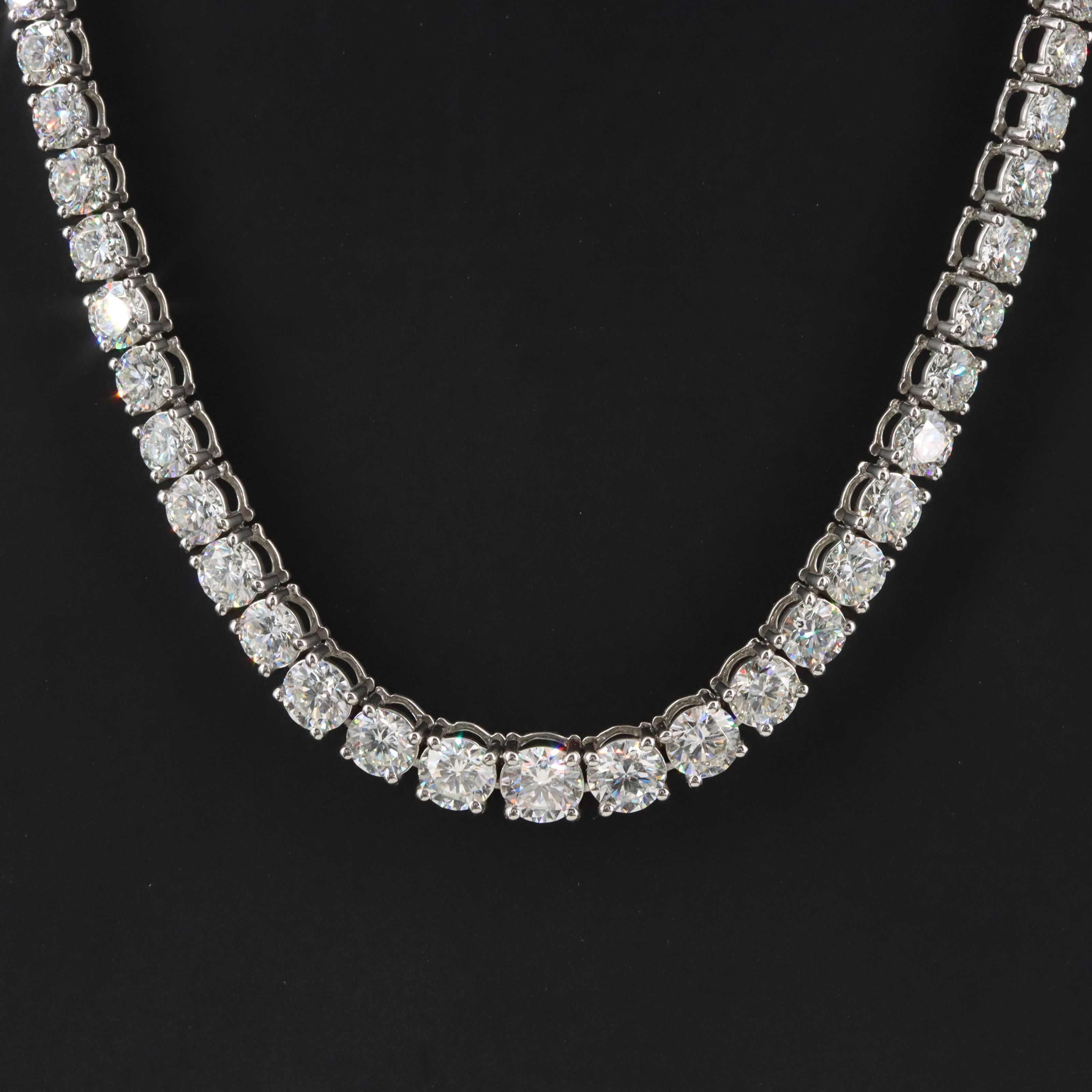Platinum 10.01 CTW Diamond Riviera Necklace