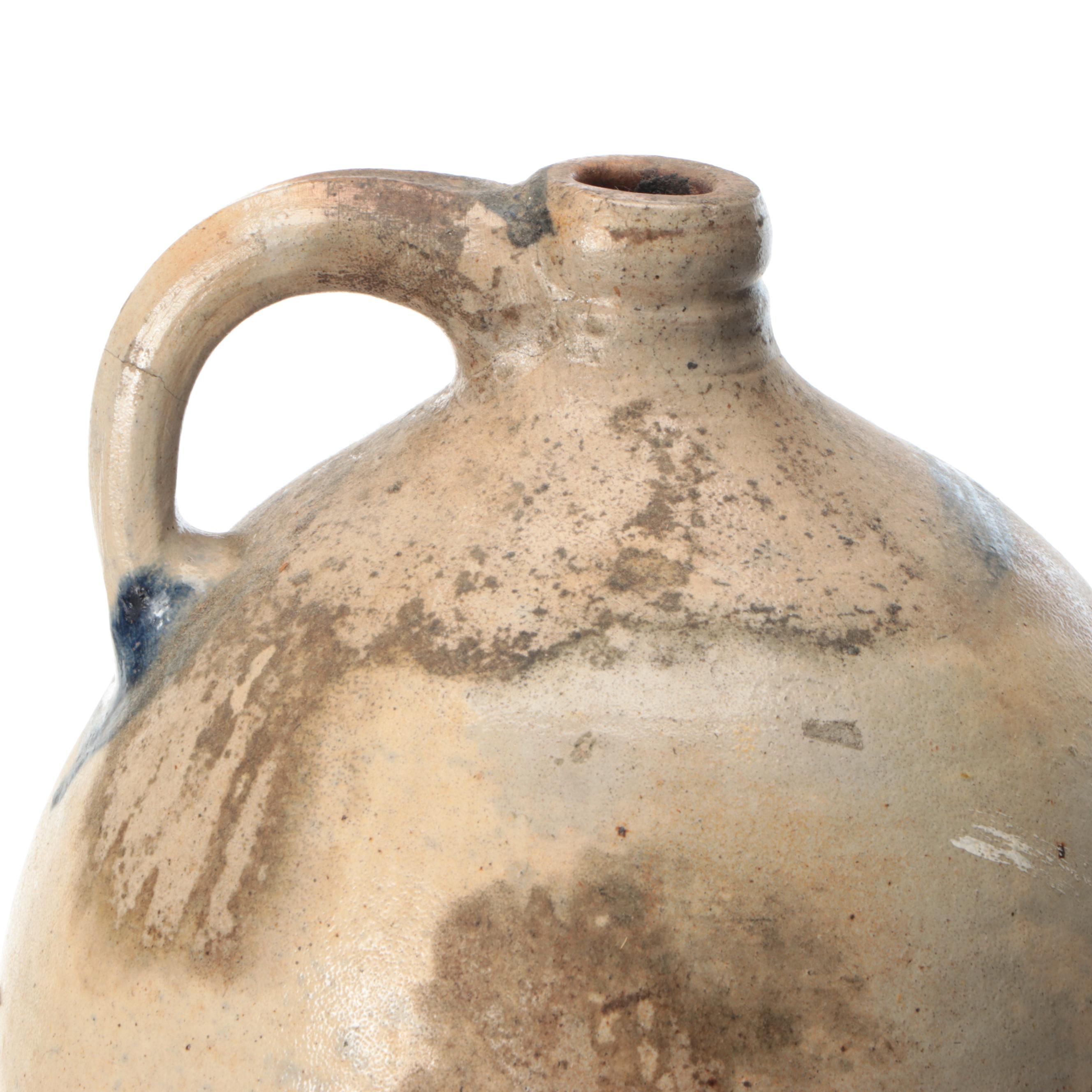 American Salt-Glazed and Cobalt Beehive Jug with Rockdale and Other Stoneware