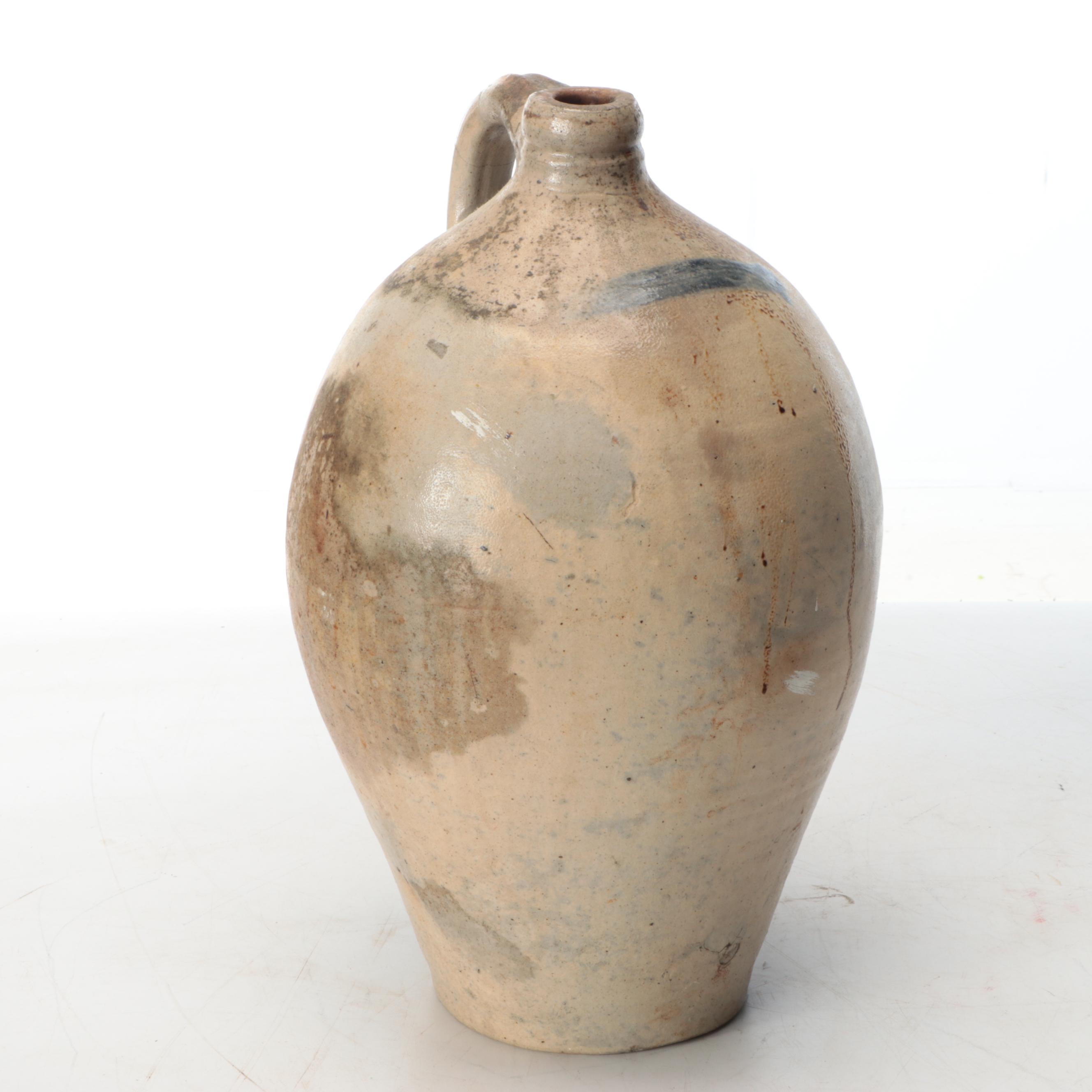 American Salt-Glazed and Cobalt Beehive Jug with Rockdale and Other Stoneware