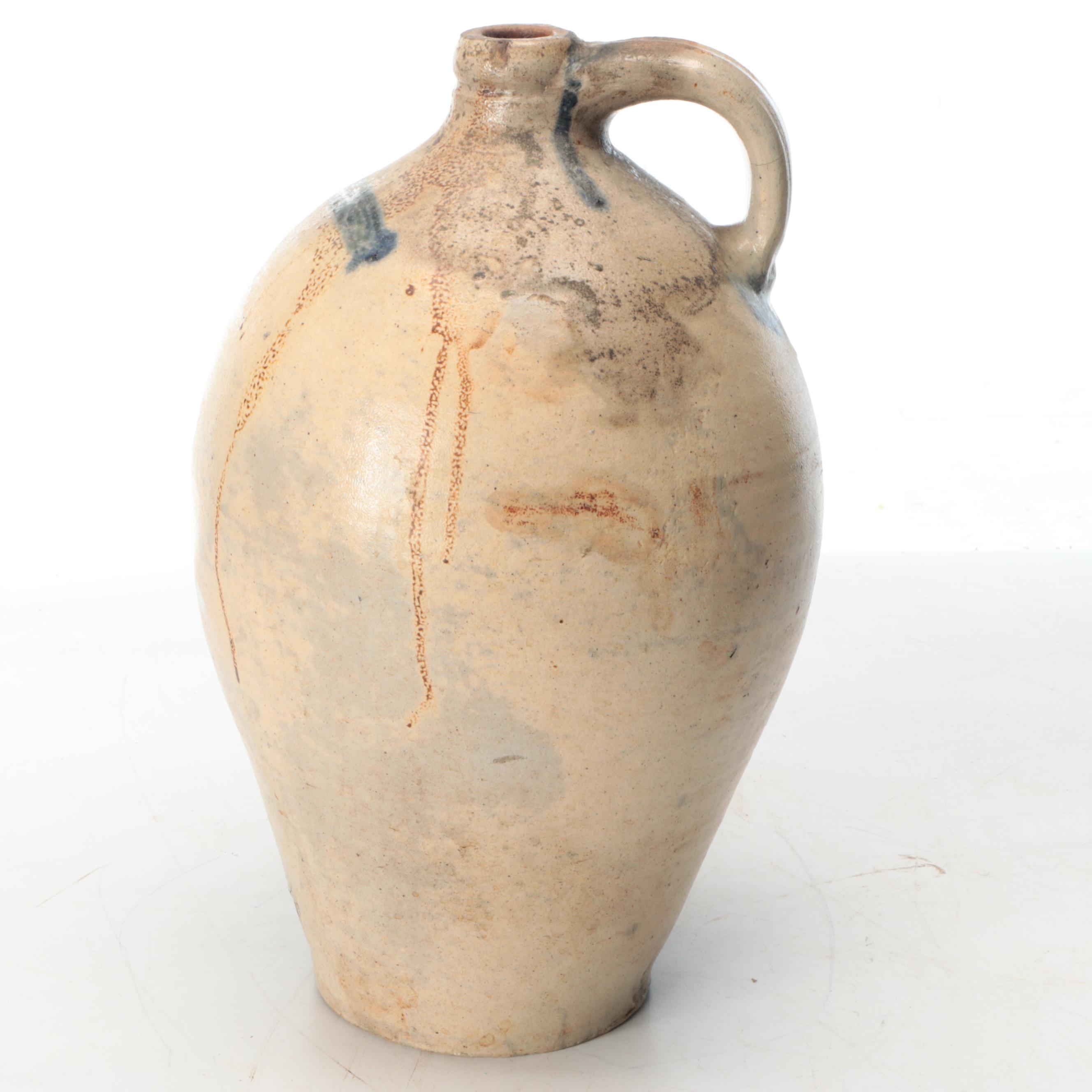 American Salt-Glazed and Cobalt Beehive Jug with Rockdale and Other Stoneware