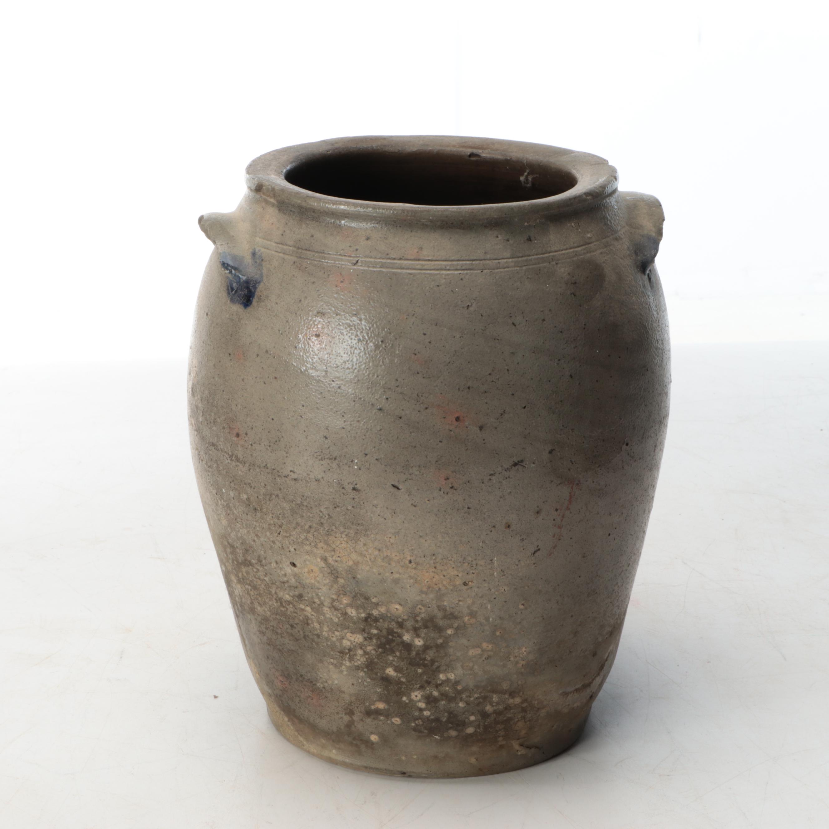 American Salt-Glazed and Cobalt Beehive Jug with Rockdale and Other Stoneware