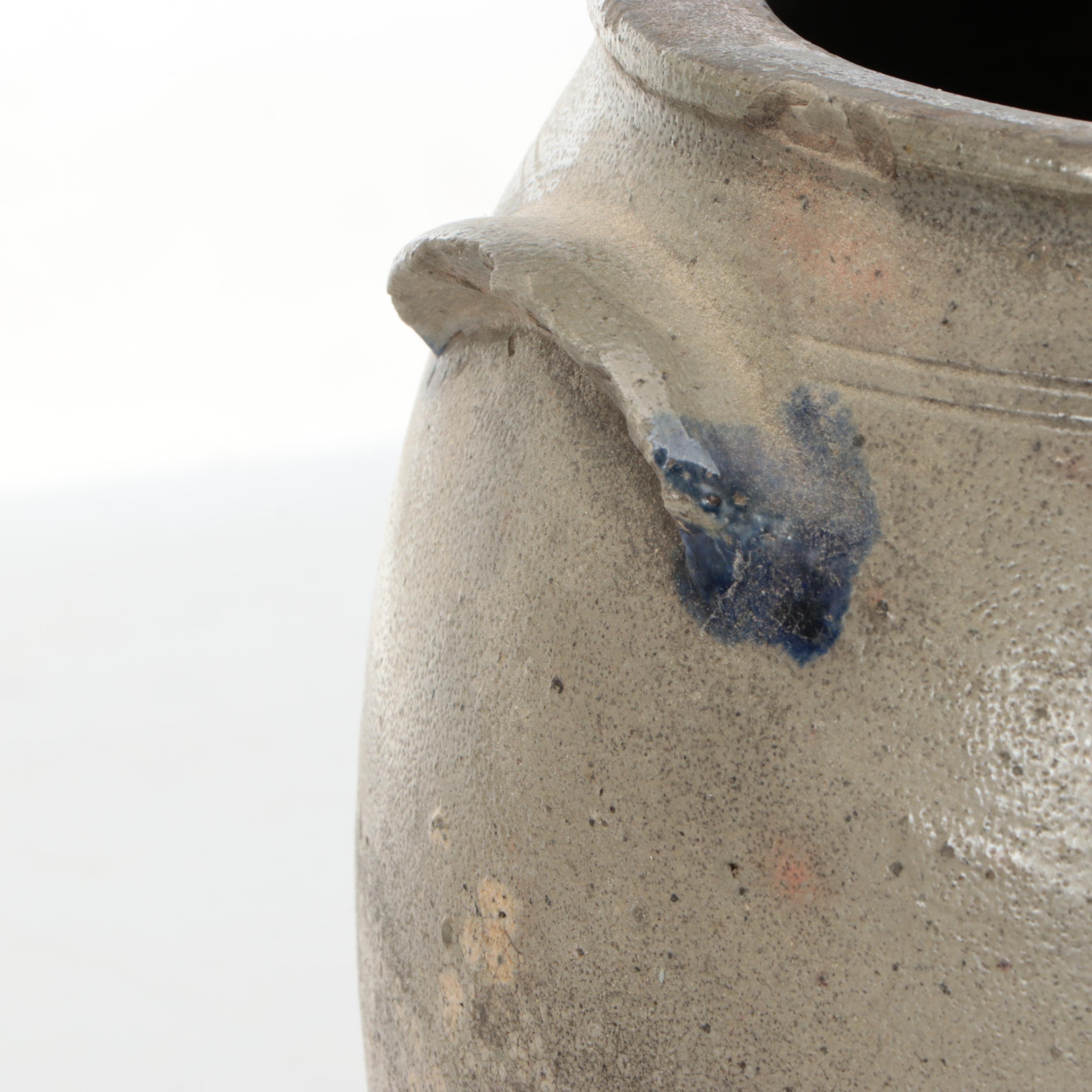 American Salt-Glazed and Cobalt Beehive Jug with Rockdale and Other Stoneware