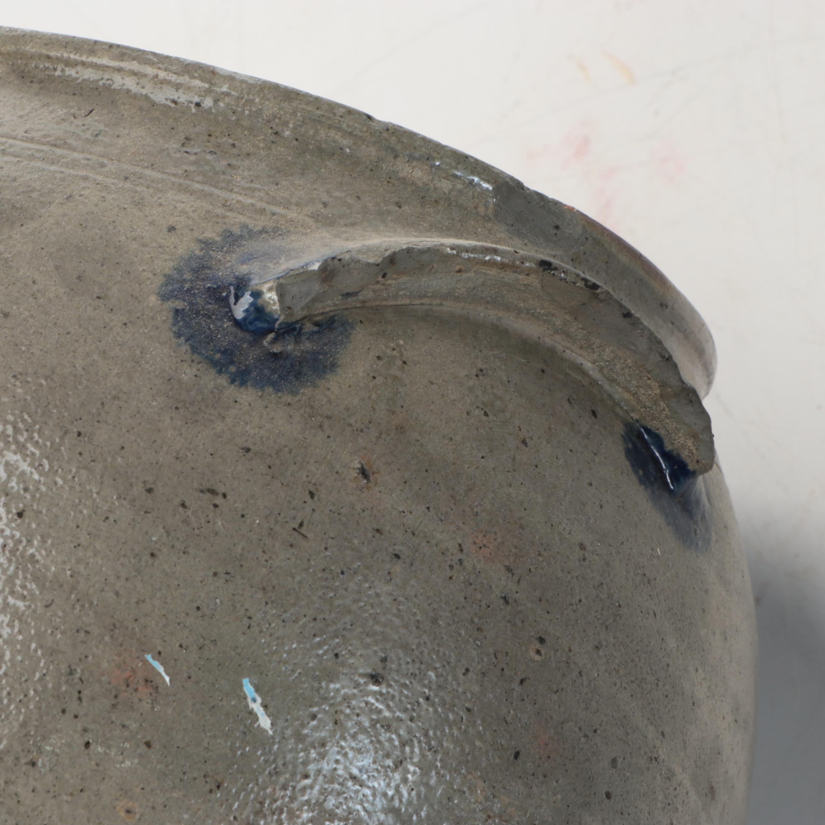 American Salt-Glazed and Cobalt Beehive Jug with Rockdale and Other Stoneware