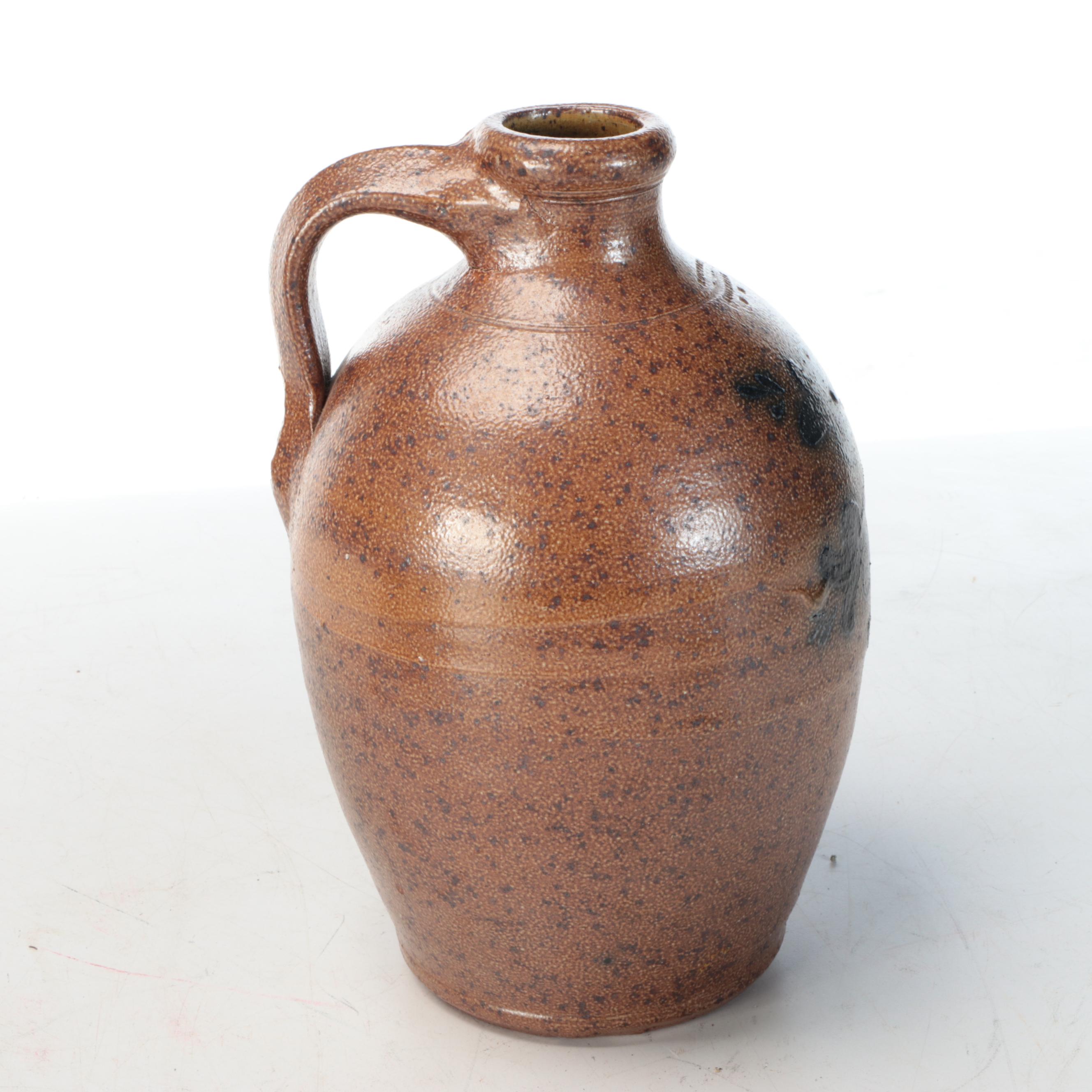 American Salt-Glazed and Cobalt Beehive Jug with Rockdale and Other Stoneware