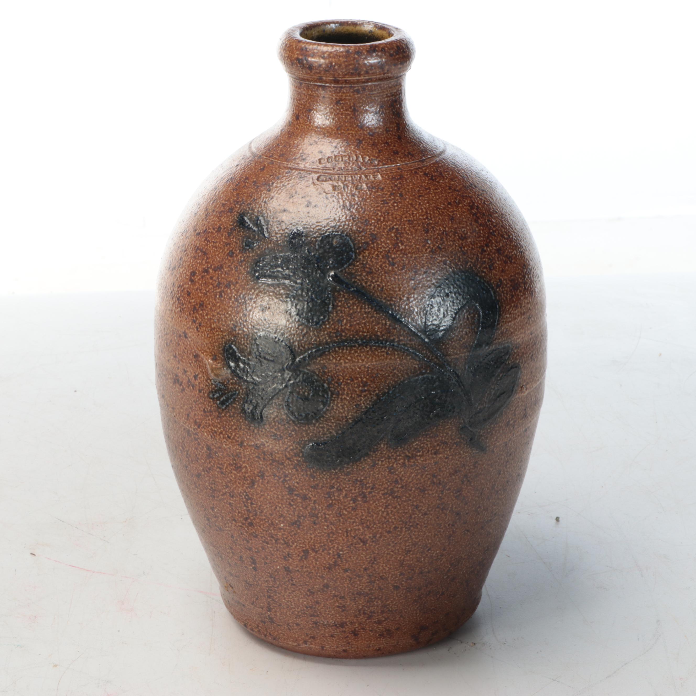 American Salt-Glazed and Cobalt Beehive Jug with Rockdale and Other Stoneware