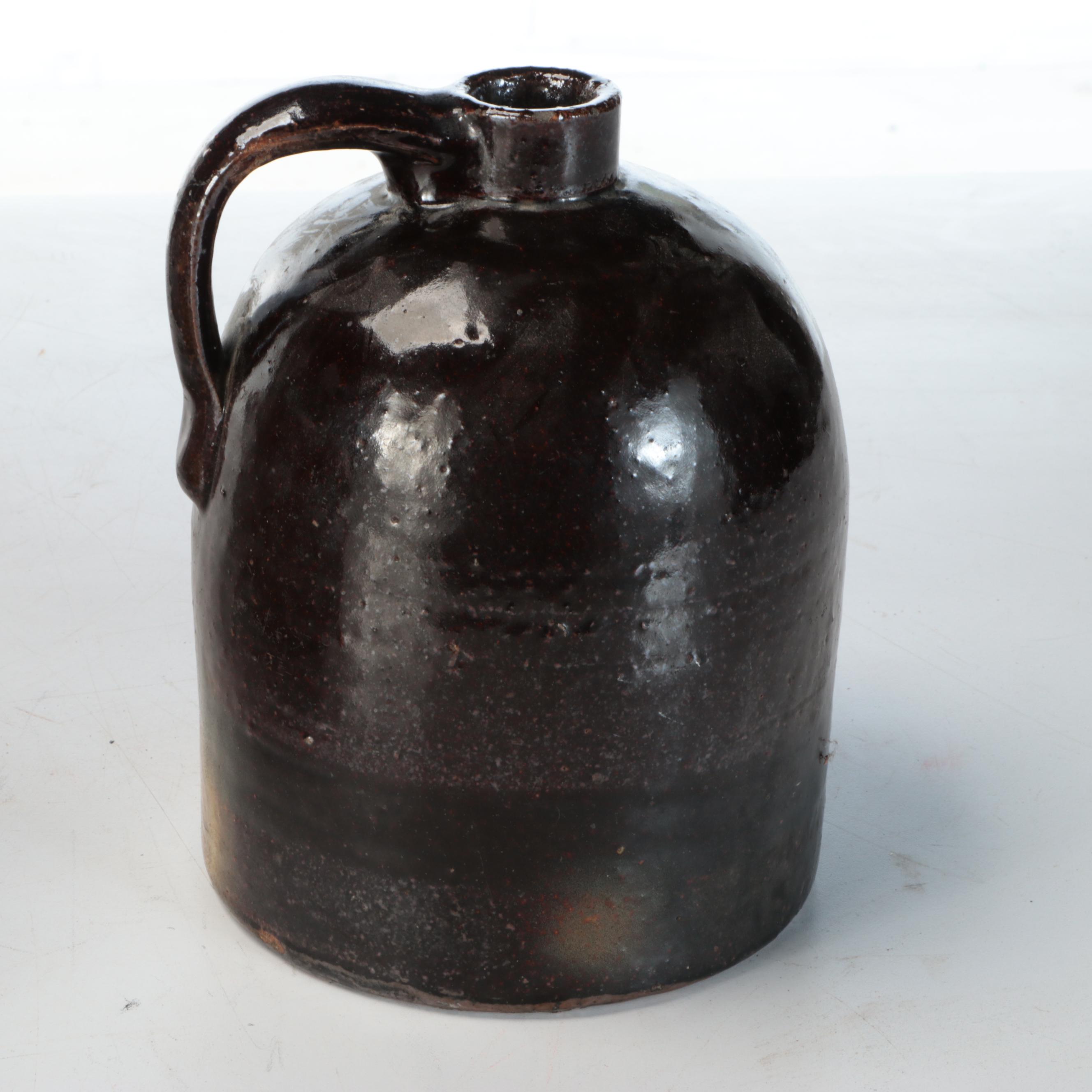 American Salt-Glazed and Cobalt Beehive Jug with Rockdale and Other Stoneware