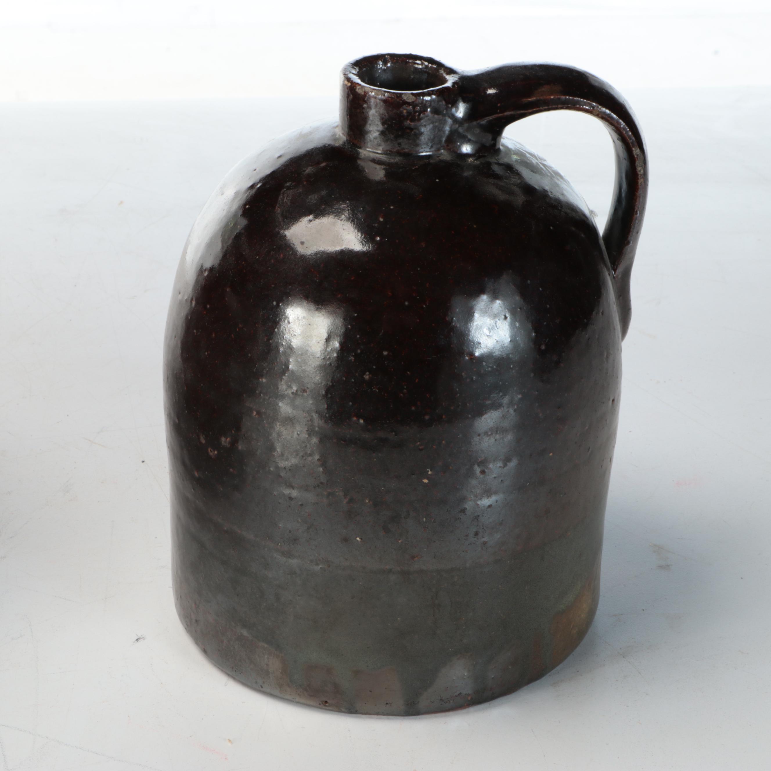 American Salt-Glazed and Cobalt Beehive Jug with Rockdale and Other Stoneware