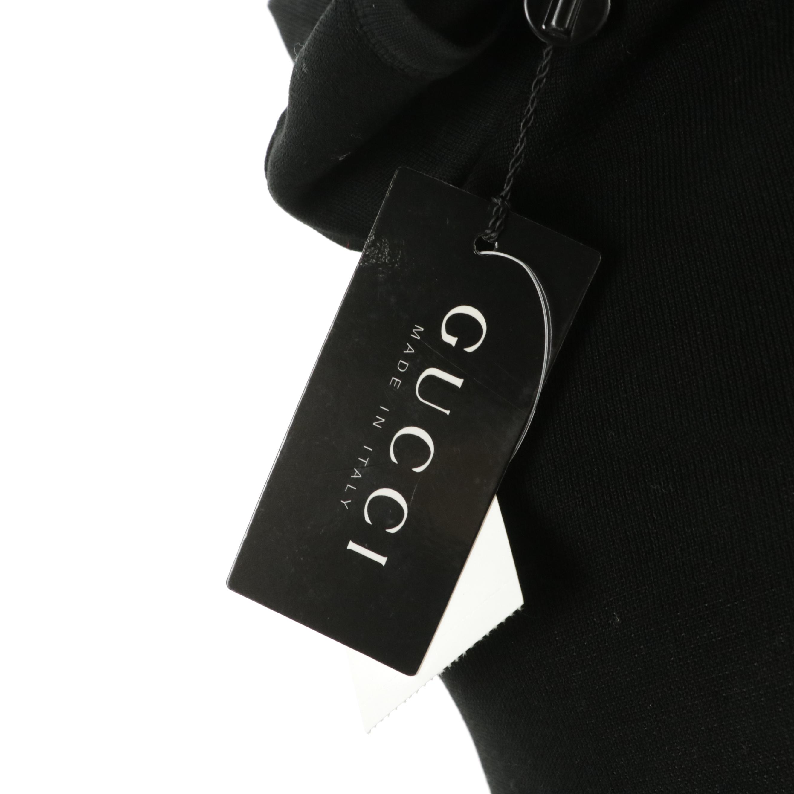 Gucci Black Cotton Stretchy Knit Top with Tags