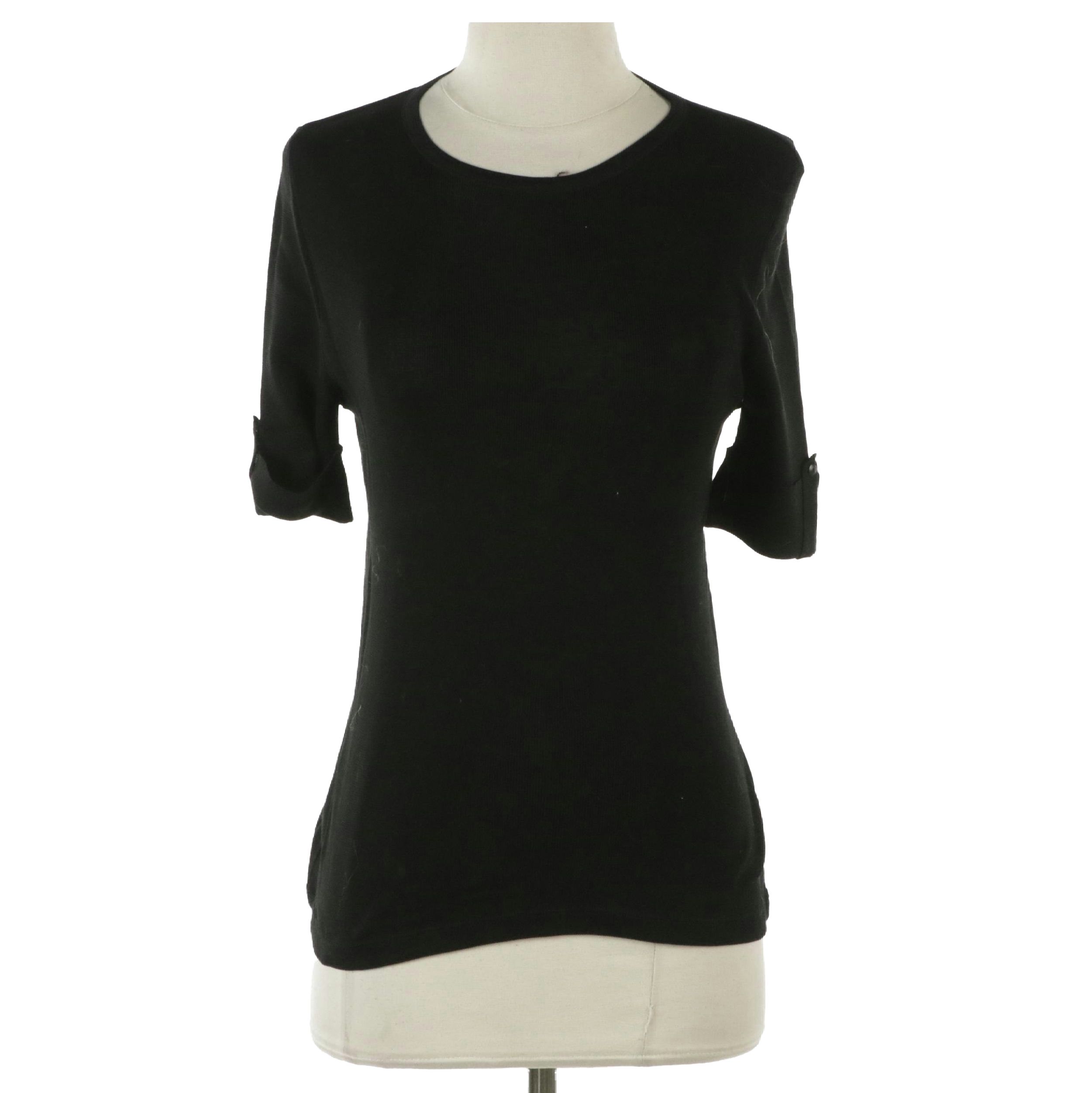 Gucci Black Cotton Stretchy Knit Top with Tags