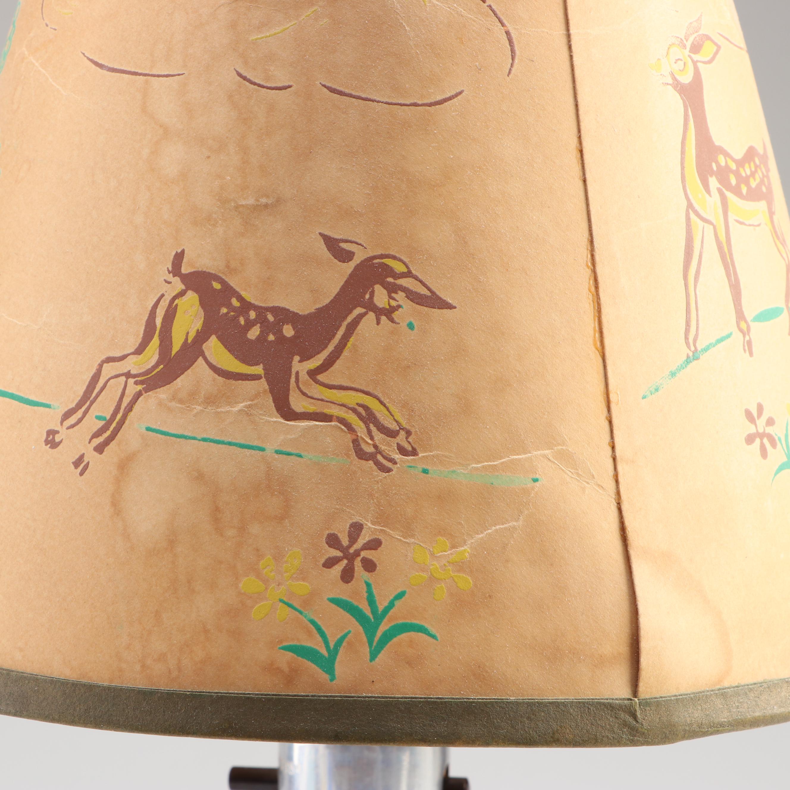 Novelty Ceramic Fawn Table Lamp, Mid-20th Century