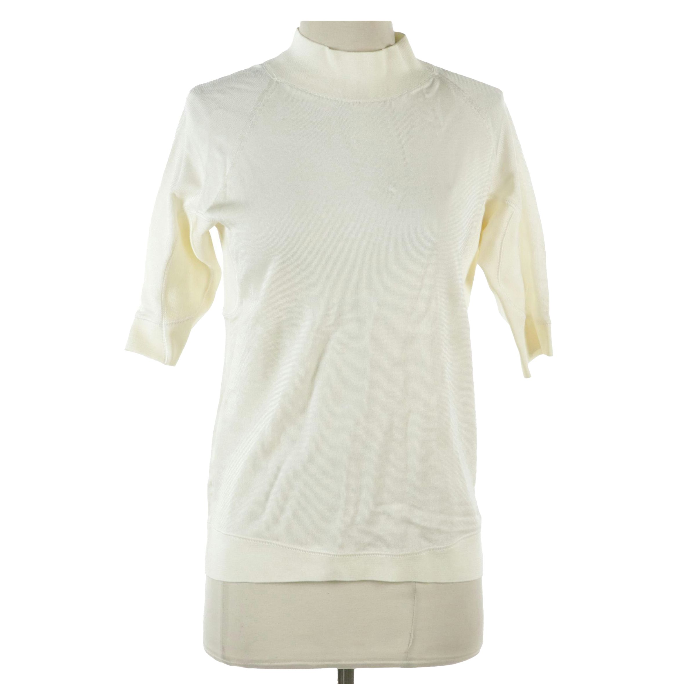 Prada Stretchy Viscose Mock Turtleneck Top Sweater with Zip Detail with Tag