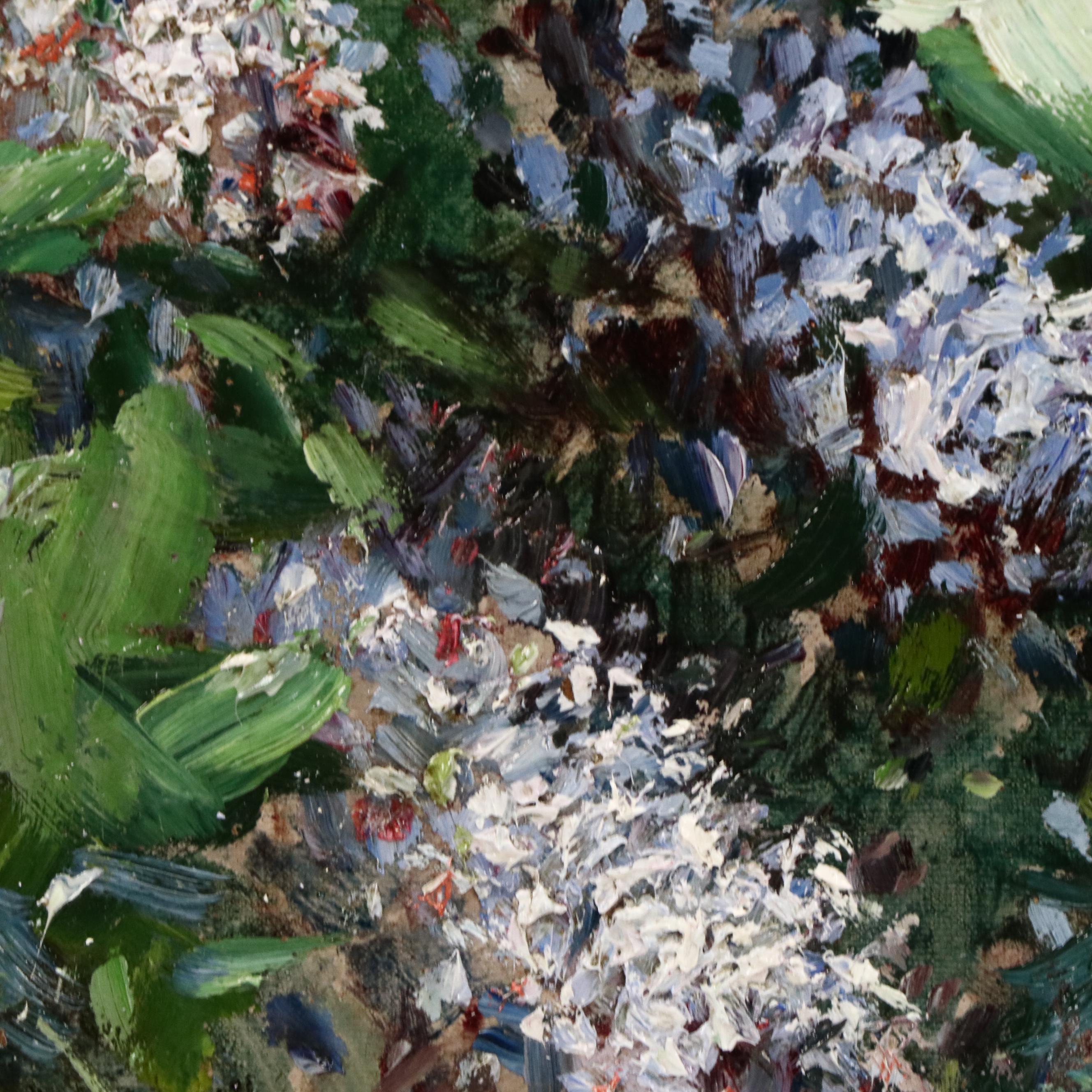 Thomas Corwin Lindsay Oil Still Life with Lilacs, Late 19th to Early 20th C.