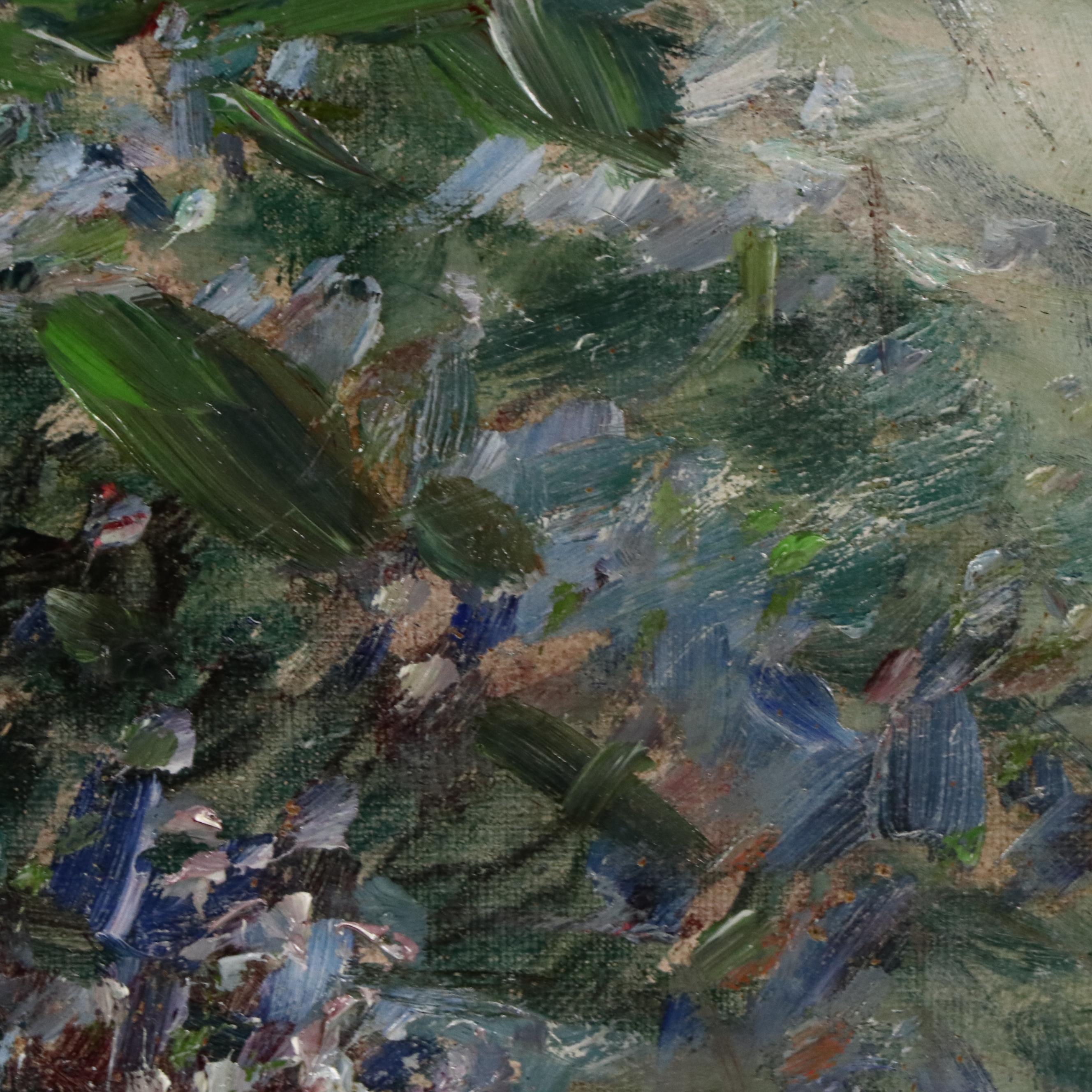 Thomas Corwin Lindsay Oil Still Life with Lilacs, Late 19th to Early 20th C.