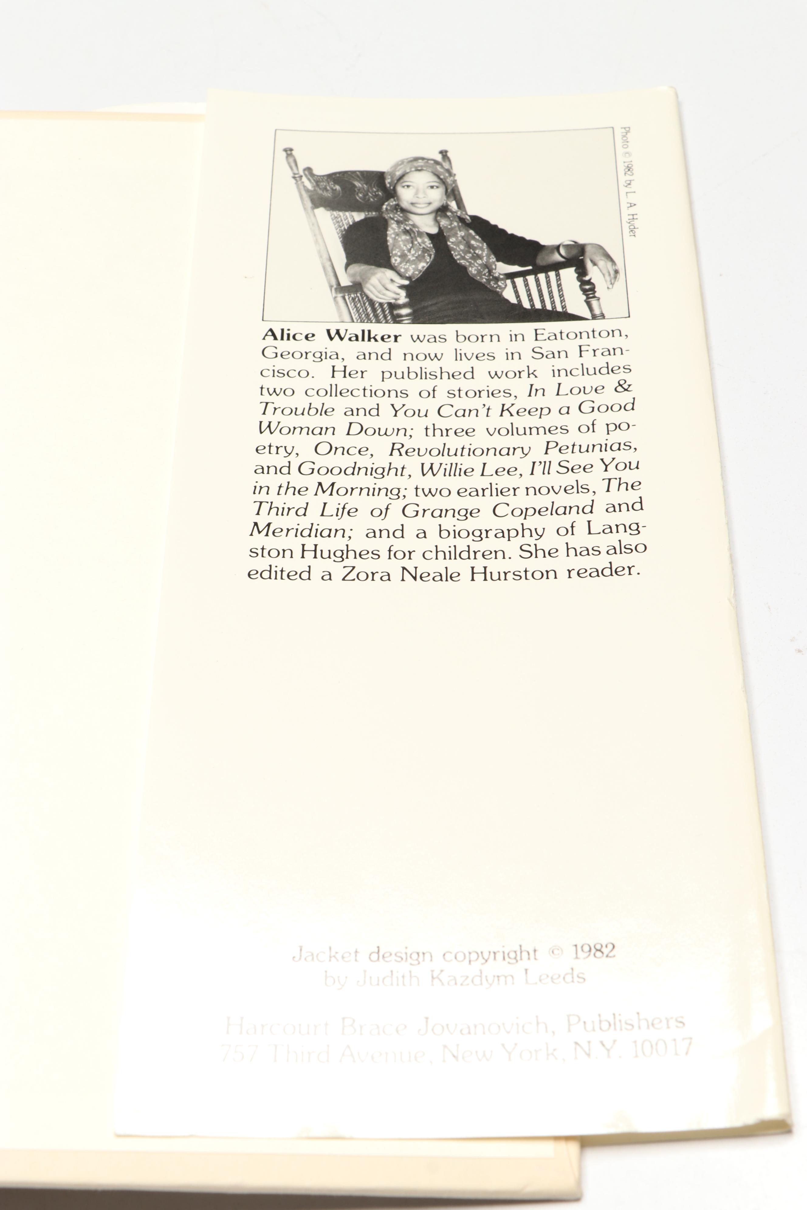 Second Printing "The Color Purple" by Alice Walker, 1982