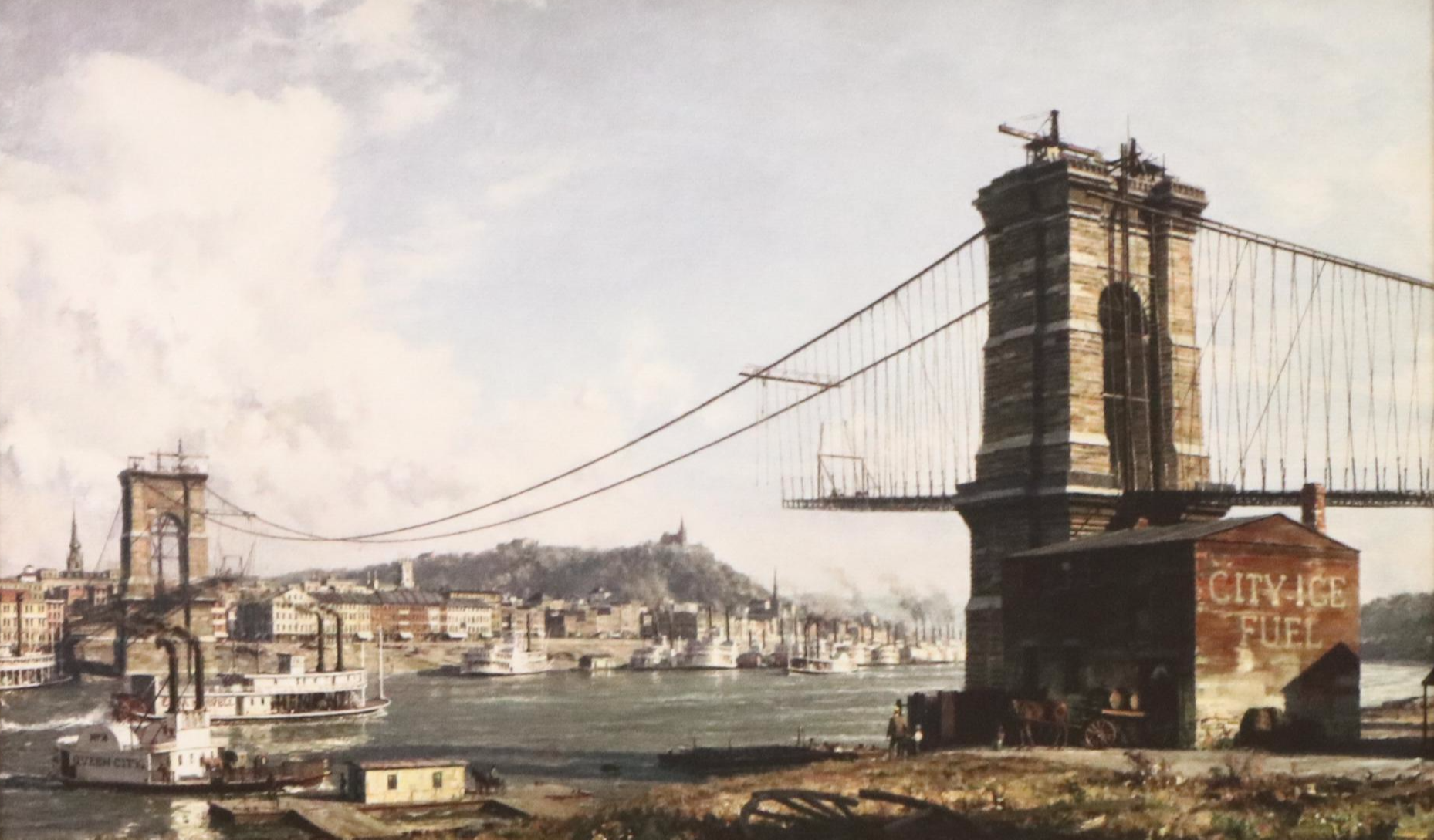 After John Stobart Digital Print on Canvas Historic View of Cincinnati