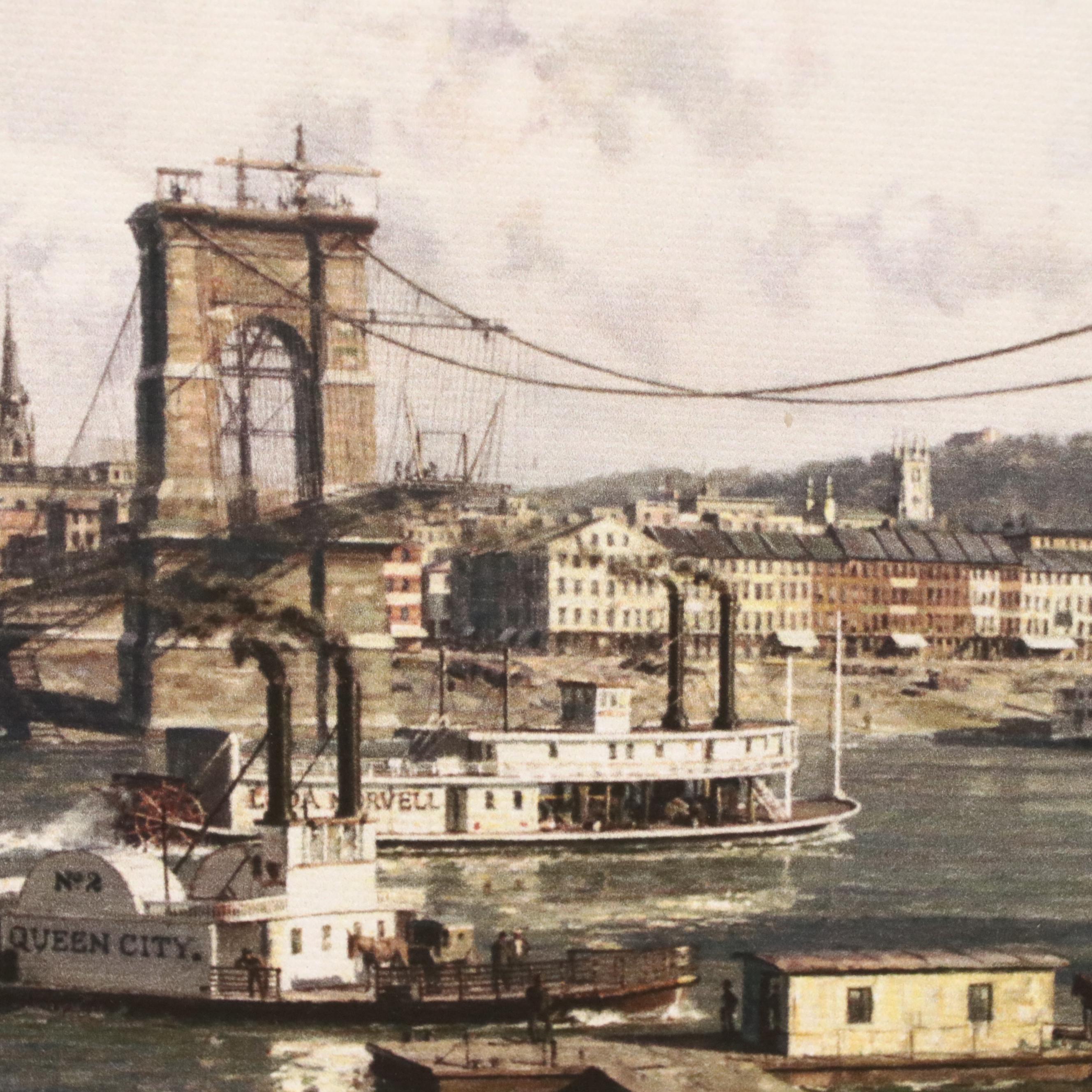 After John Stobart Digital Print on Canvas Historic View of Cincinnati