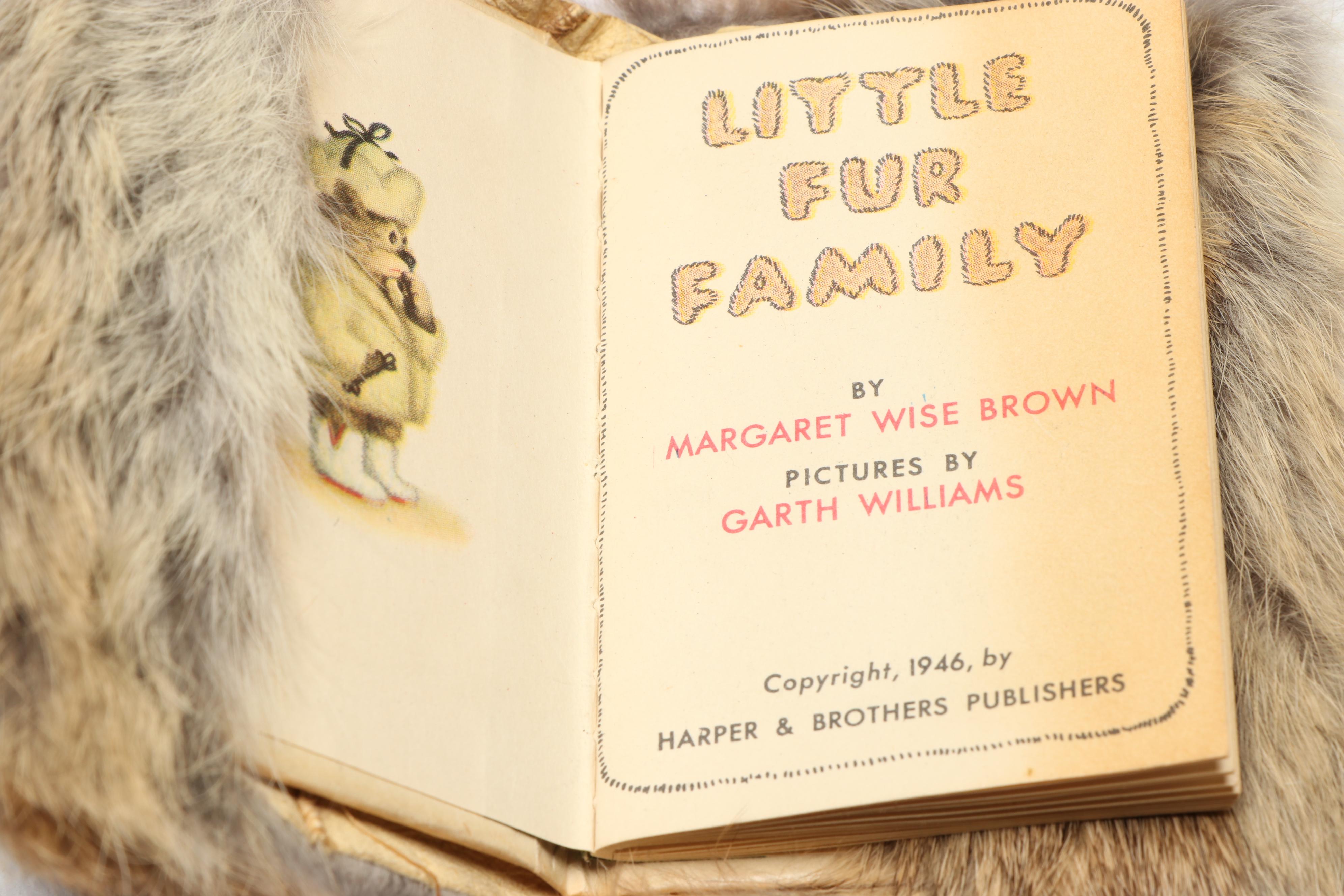 Rabbit Fur Bound First Edition "Little Fur Family" by Margaret Wise Brown, 1946