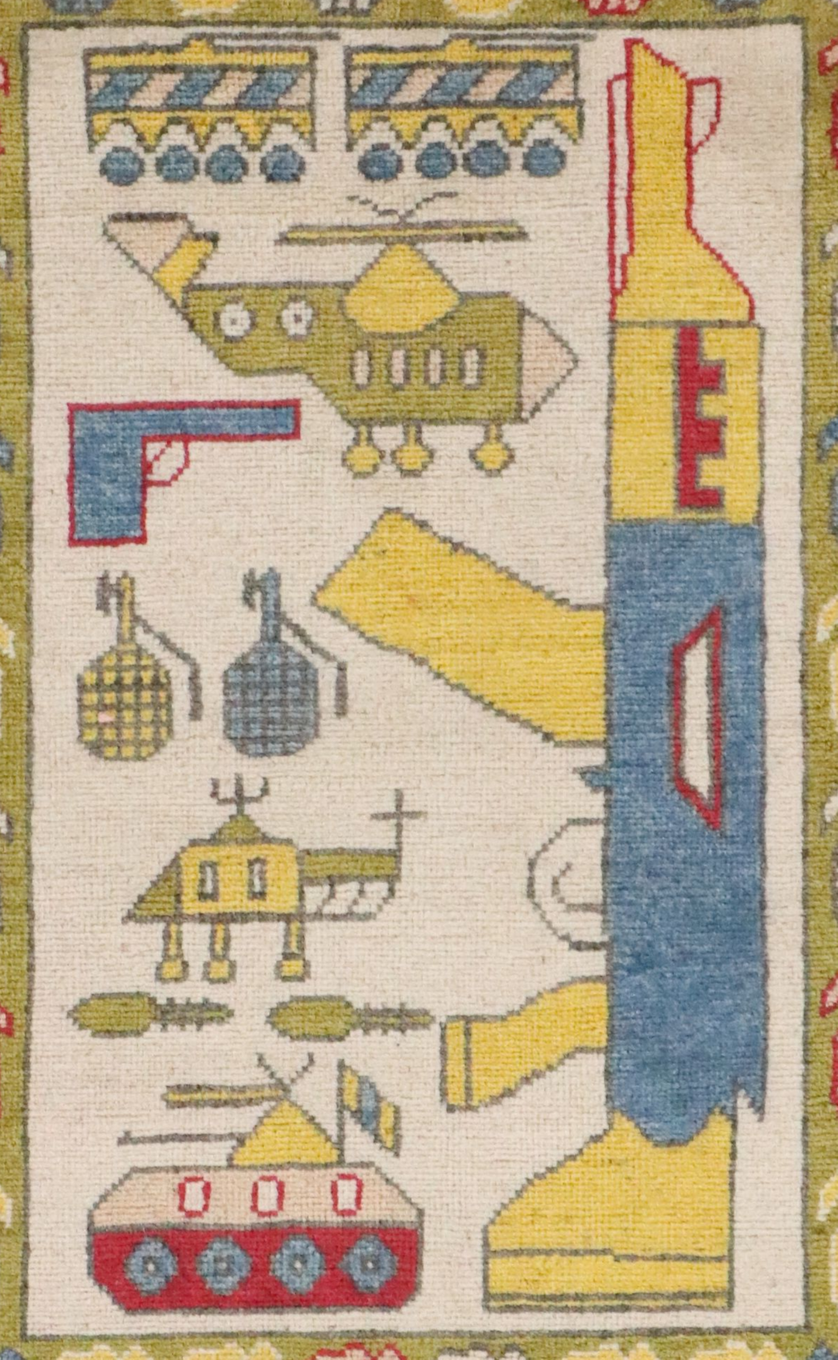 2'1 x 3'2 Hand-Knotted Afghan War Rug