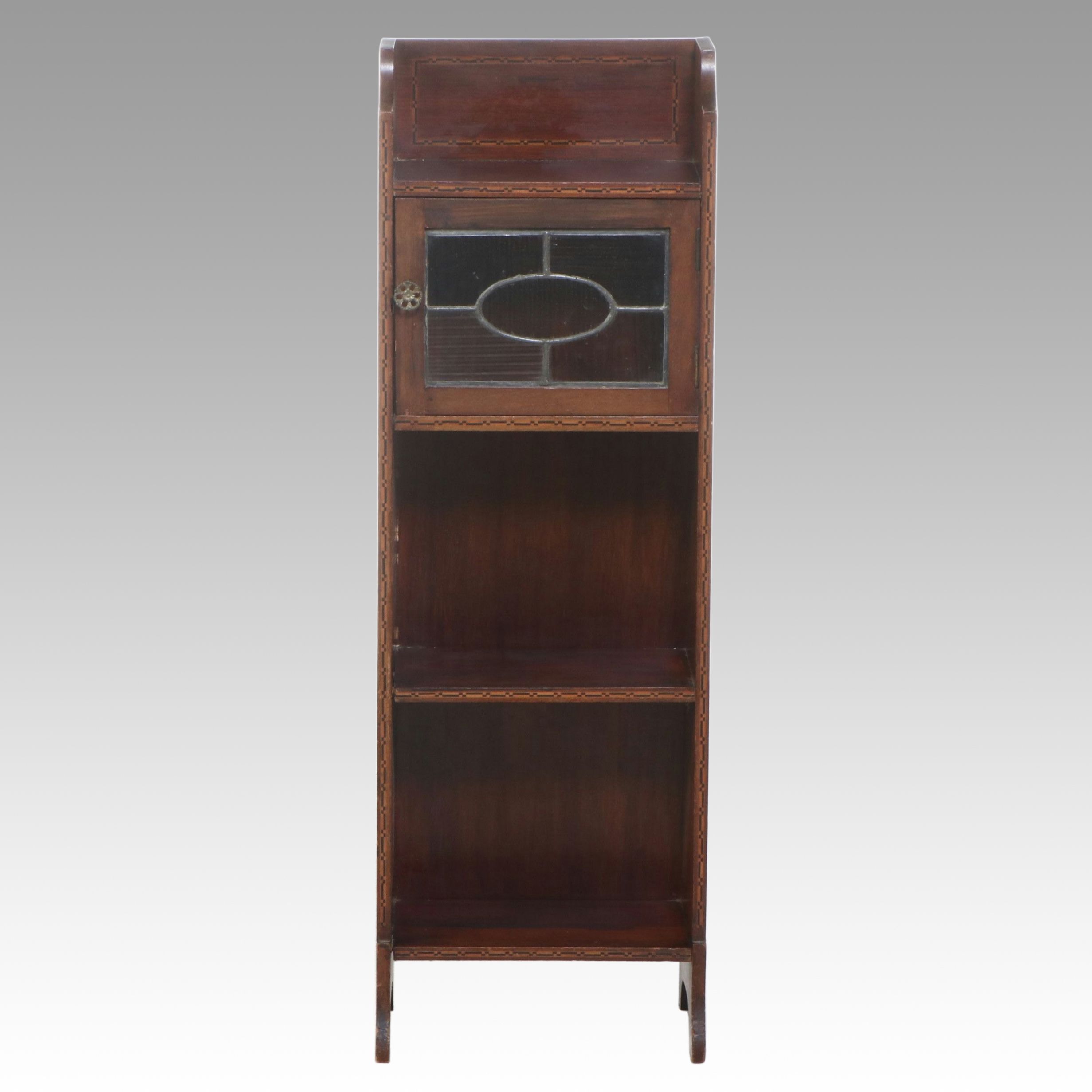 Edwardian Banded Mahogany Bookcase, Early 20th Century