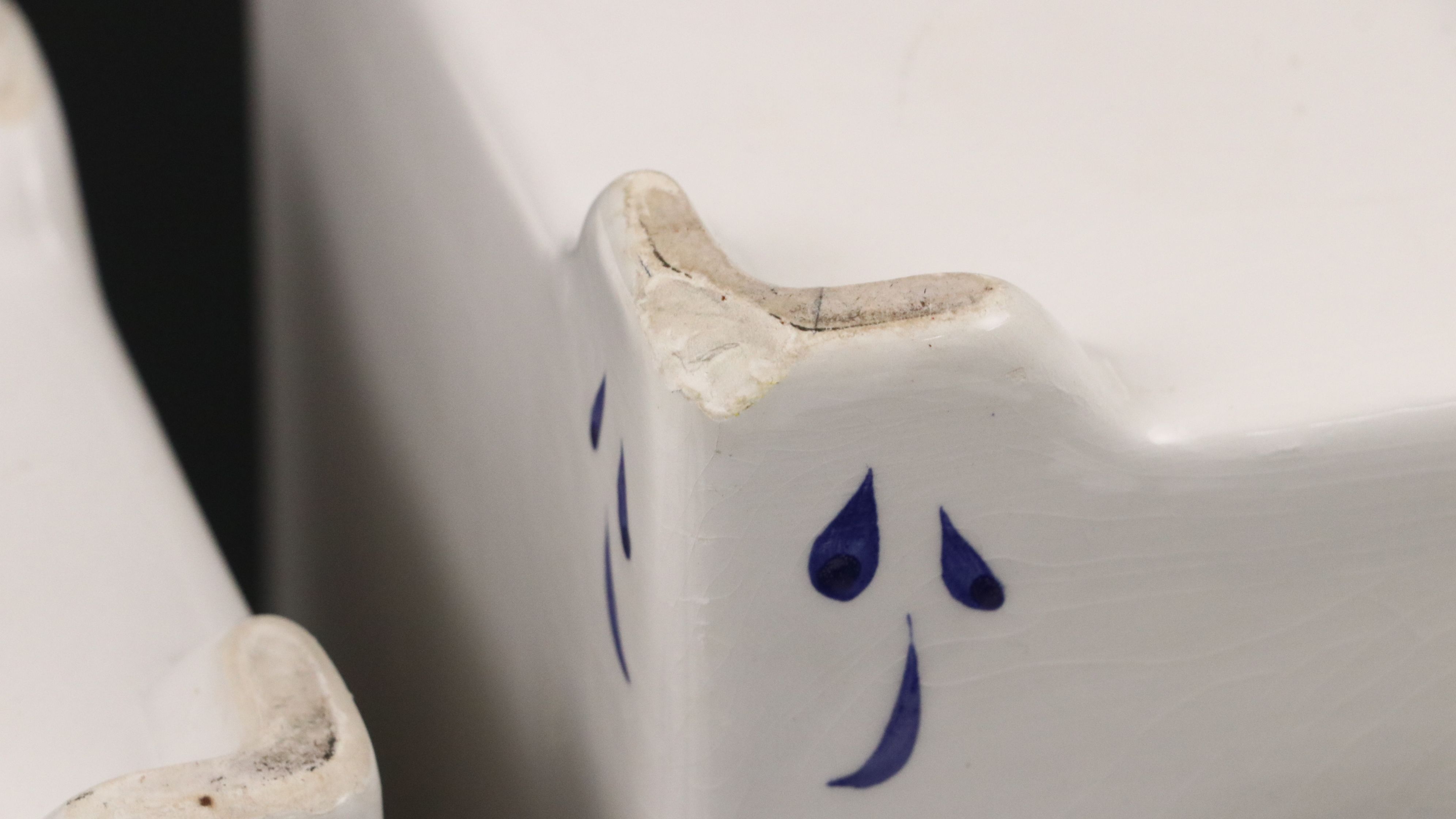 German Art Deco Style and Other Blue and White Ceramic Canisters